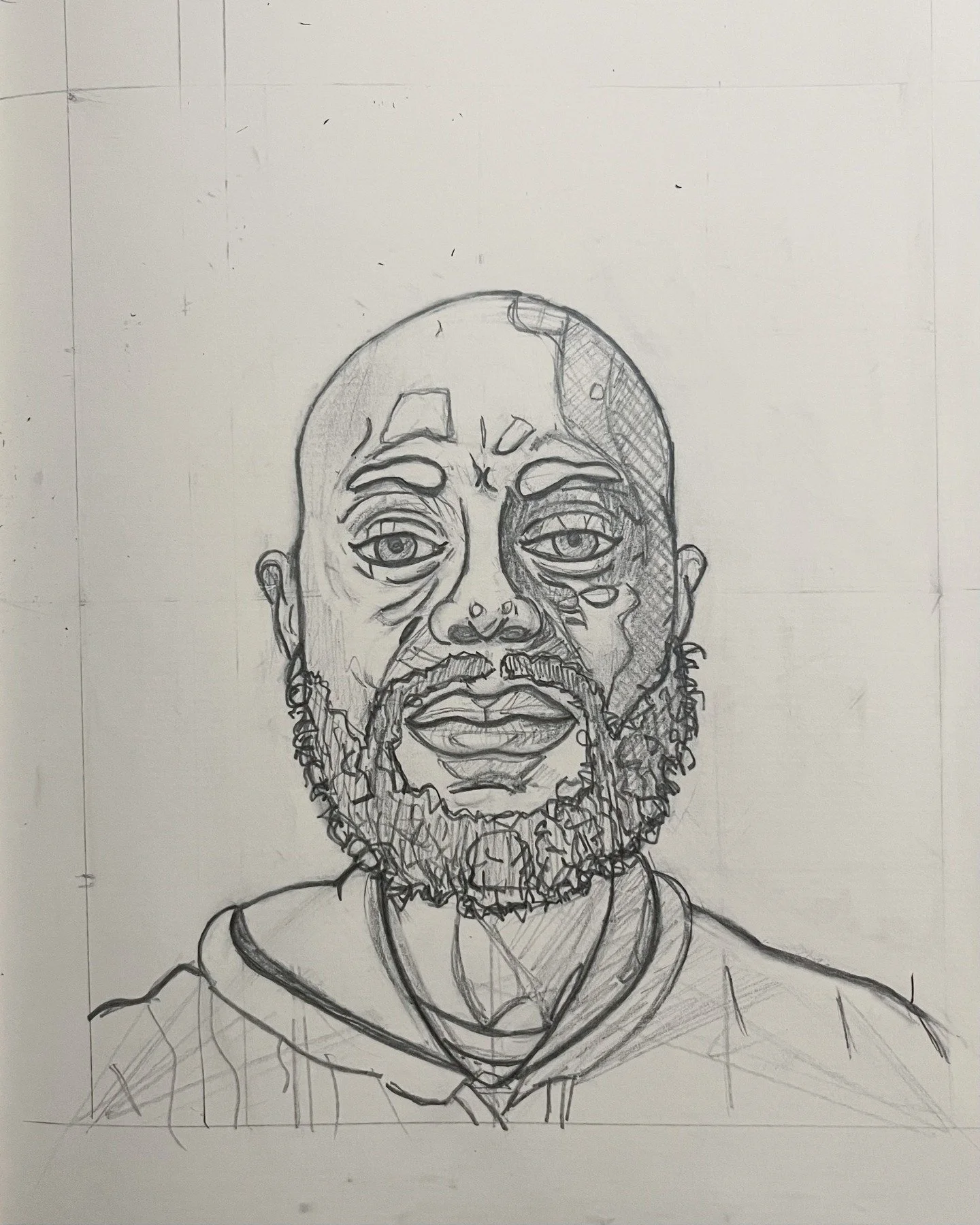 I thought I was going to study cross hatching tonight and ended up drafting this self portrait. Still a work in progress like its creator.