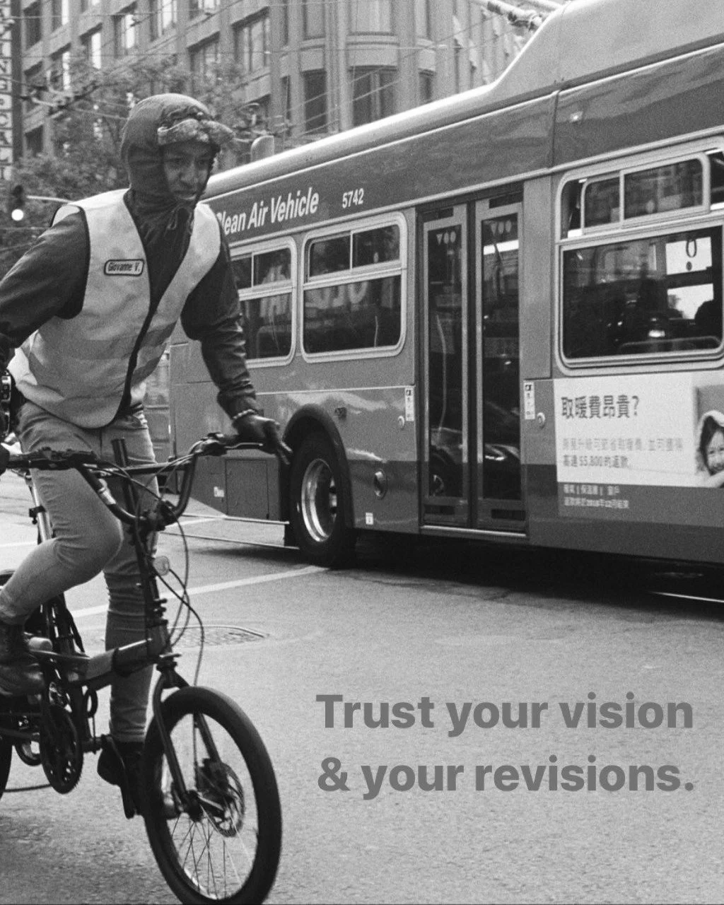 &quot;My eyes are open. I'm prepared&quot; (Rome Fortune, OneDay, 2015, Feb. 12). 

Photograph captured by Jared Mitchell in 2019. At the time, I was working in SF's financial district, using my 15 minute breaks to take photographs of us all caught u