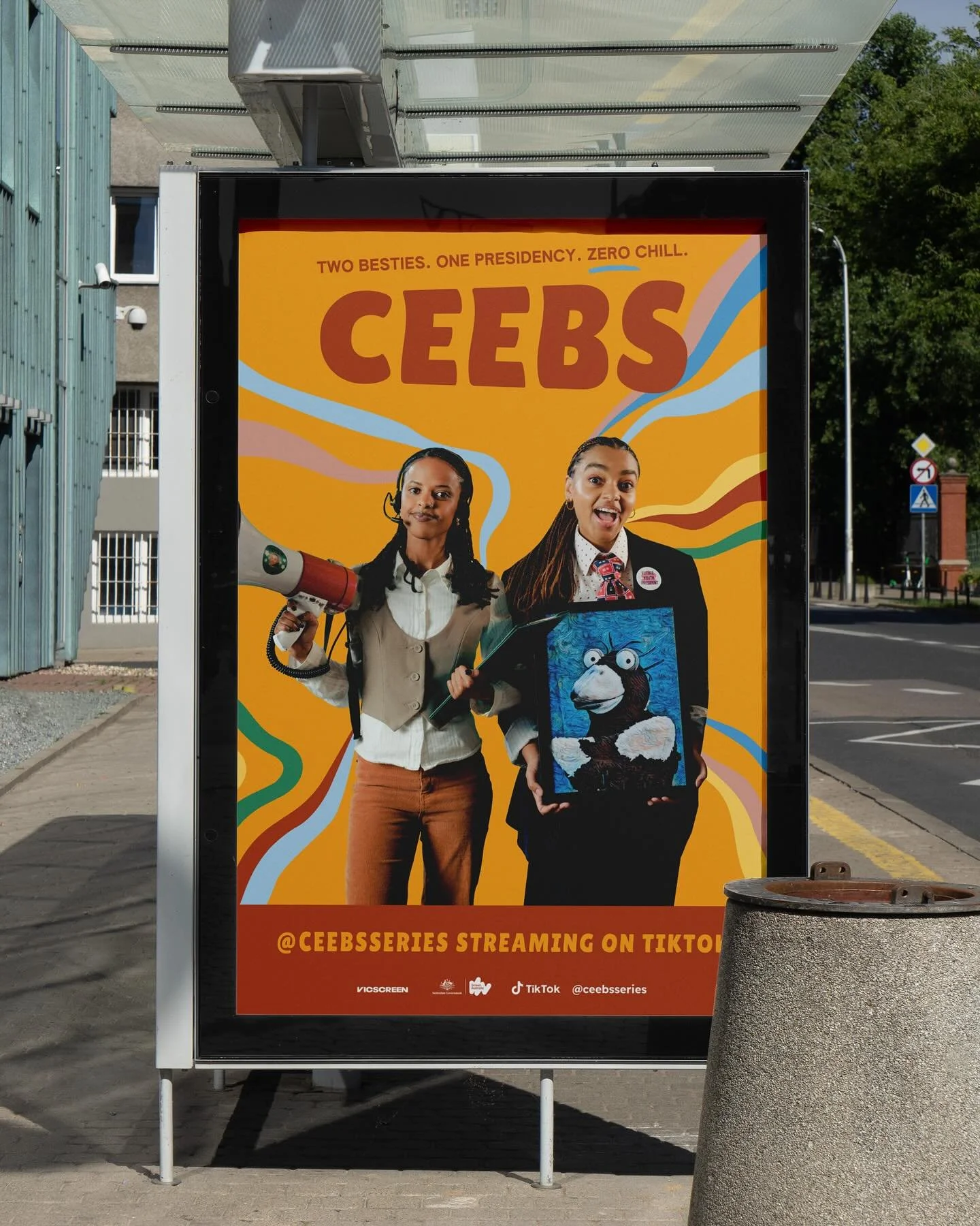 I was chuffed to be approached to create posters and digital assets for CEEBS!! 

An 18-part comedy series with funding from Screen Australia 🎬 it&rsquo;s super funny, and clever.

Premiering on TIKTOK on 15th September.

Creators / Writers / Stars:
