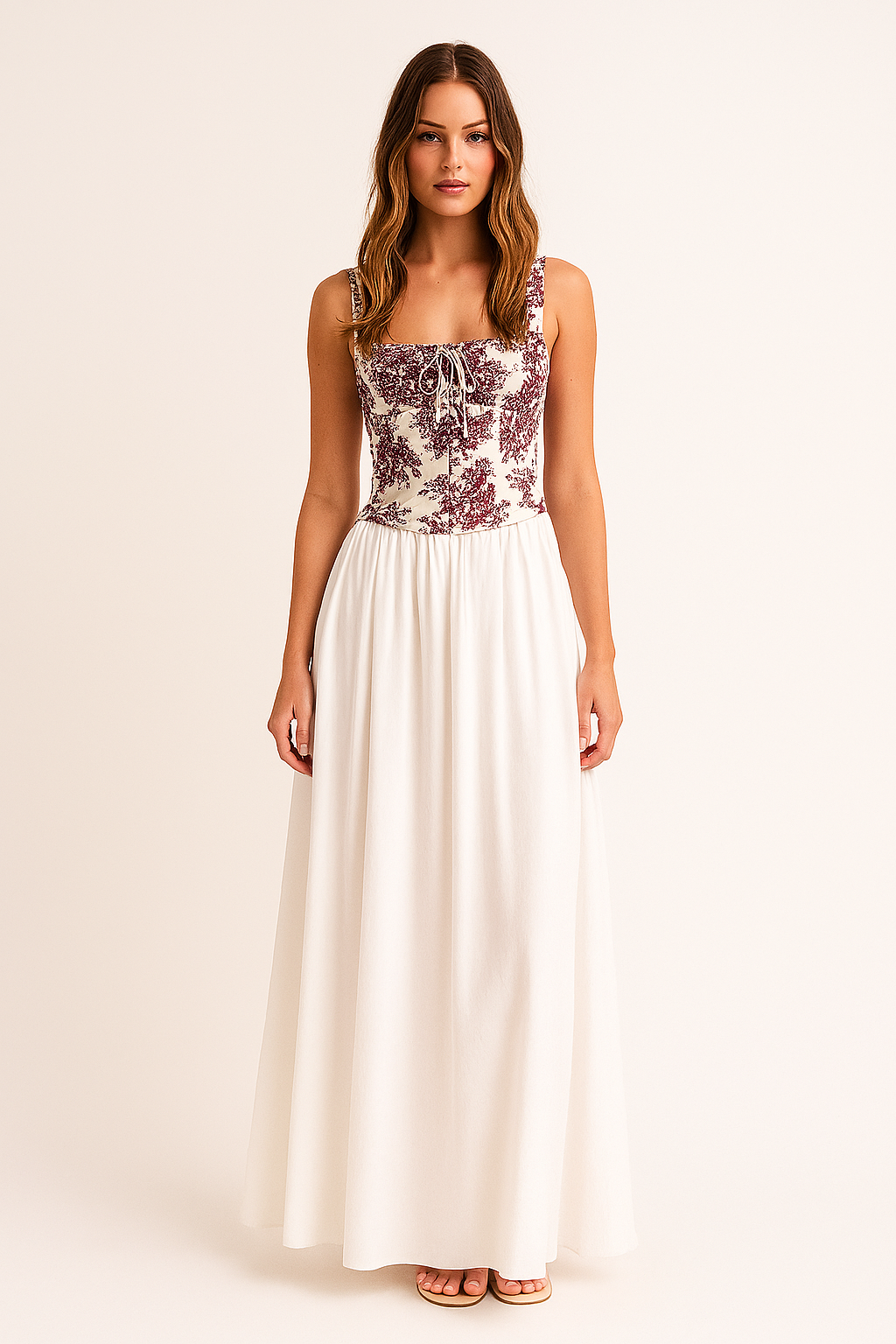 Floral Burgundy Corset Top