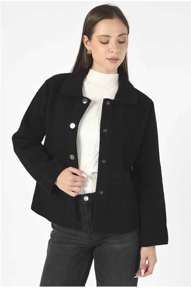 Patch Pocket Jacket  - Free Size