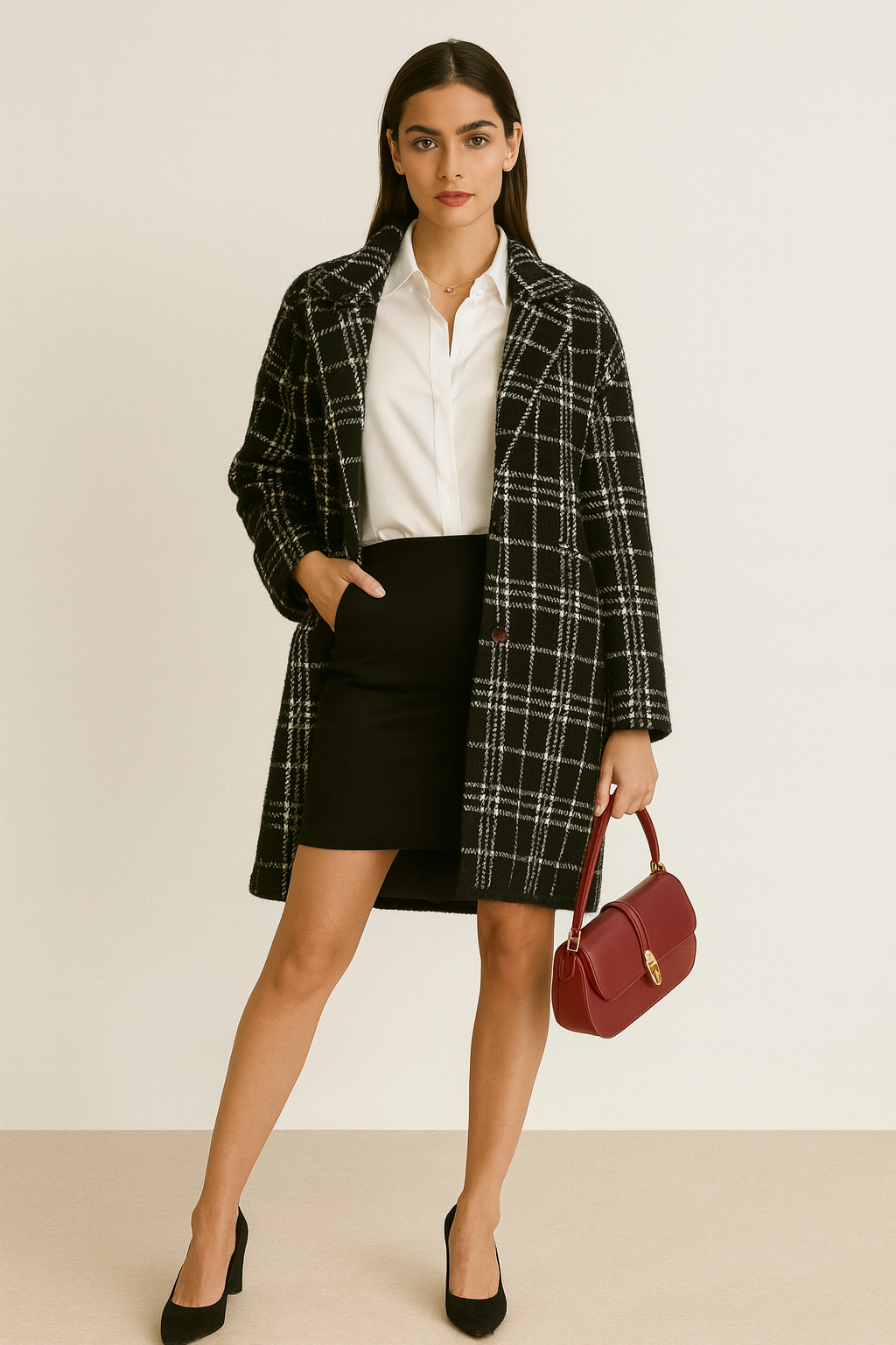 Chic Elegance in Plaid and Burgundy.png