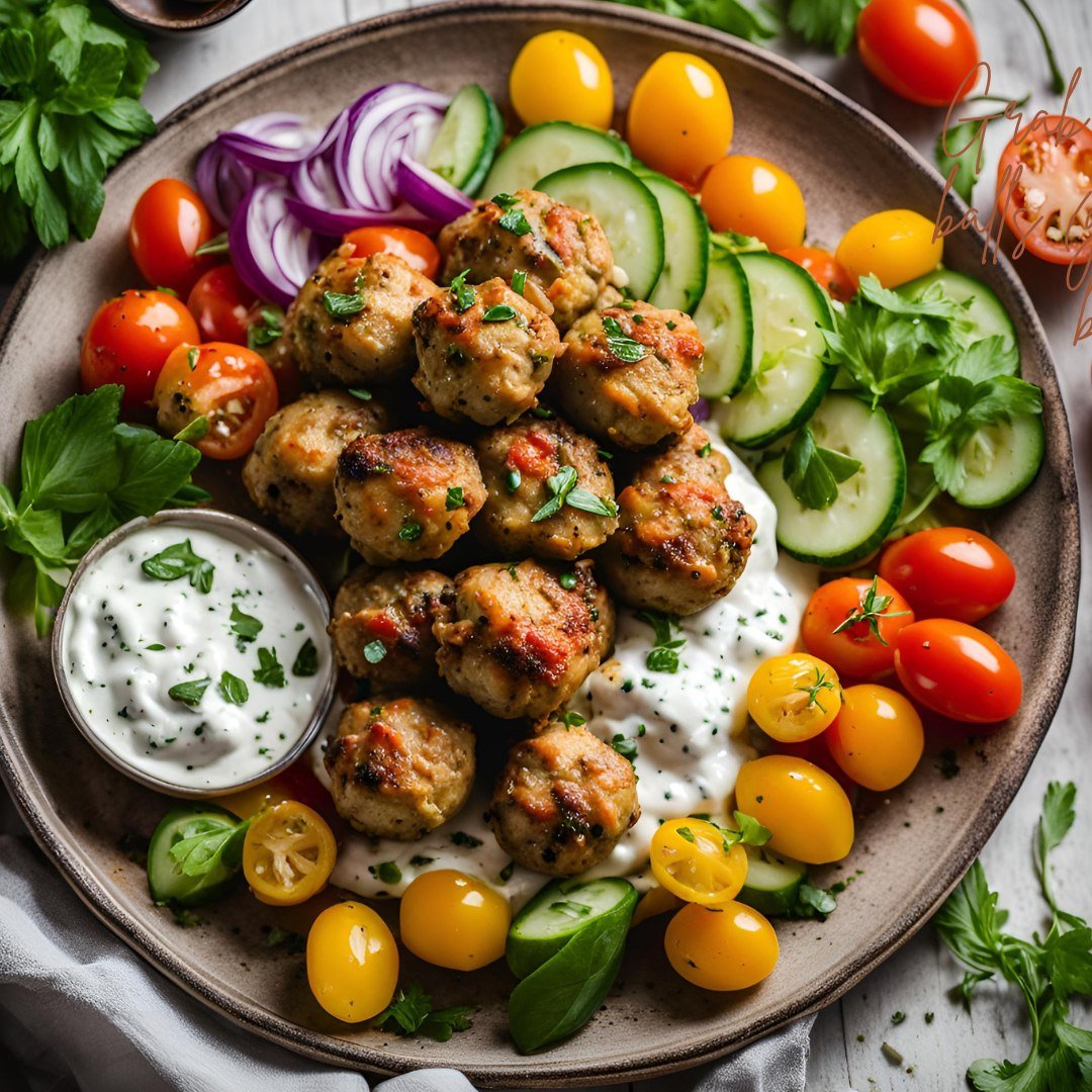 "Grab 'em by the balls!  Chicken meatballs🍽️ 

On days like today when we all might need a little comfort. These  these easy-to-make, high-protein Greek chicken meatballs hit the spot.

 I'm always talking about the benefits of protein for horm