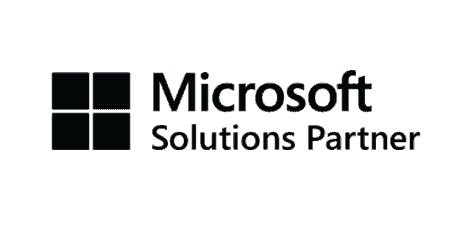 Das Logo von Microsoft mit der Aufschrift 'Solutions Partner' darunter.