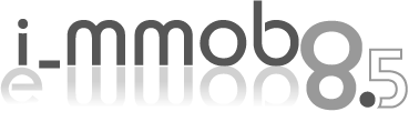 Logo mit schwarzem Hintergrund, weißen und grauen Text, der