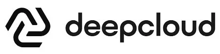 Deepcloud Logo mit schwarzem Text auf weißem Hintergrund