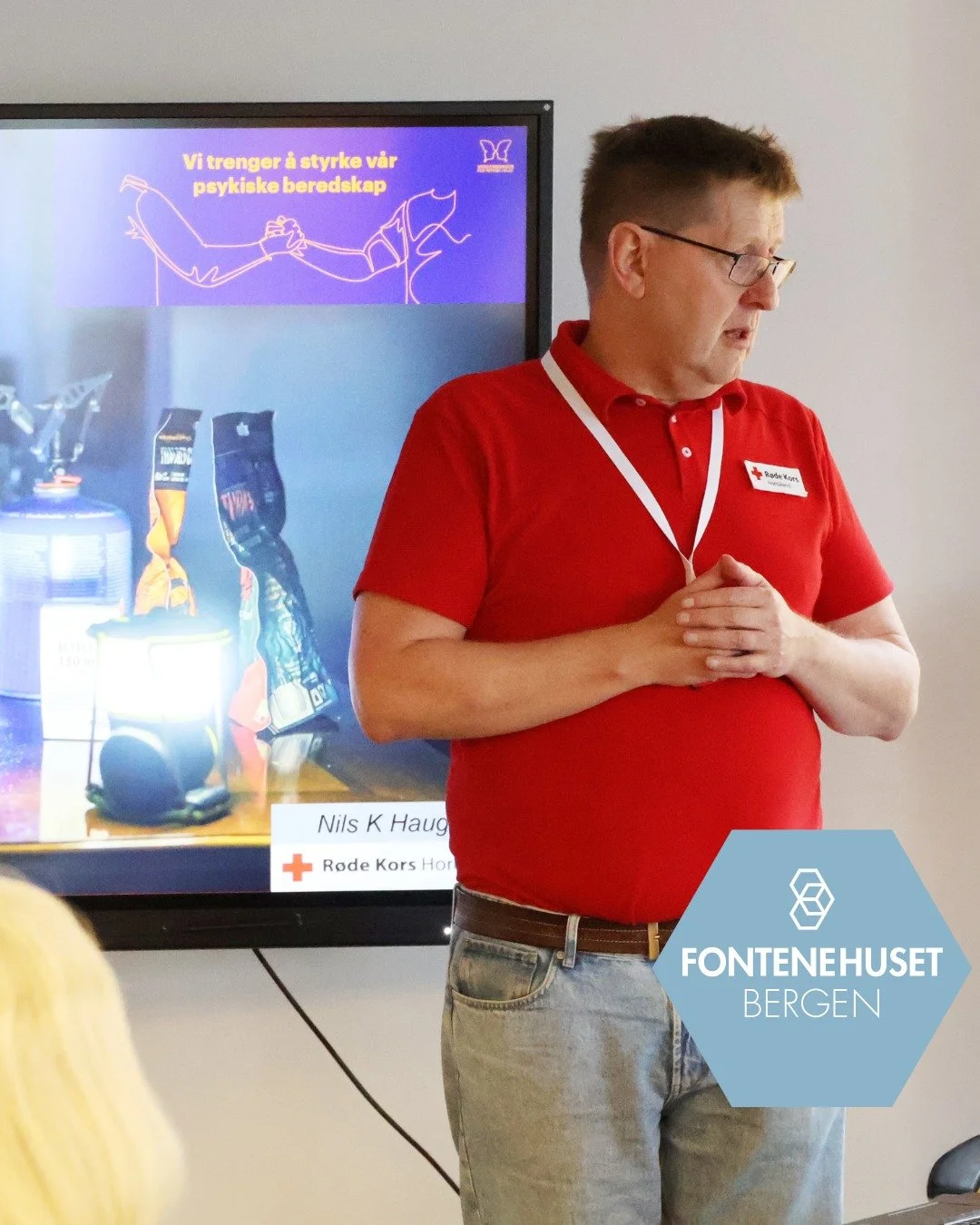 I forbindelse med markeringen av Verdensdagen for psykisk helse var vi heldige &aring; f&aring; bes&oslash;k av Nils Kristian Haugen fra Hordaland R&oslash;de Kors som holdt foredrag om beredskap.

Vi fikk informasjon og innsikt i arbeidet til R&osla