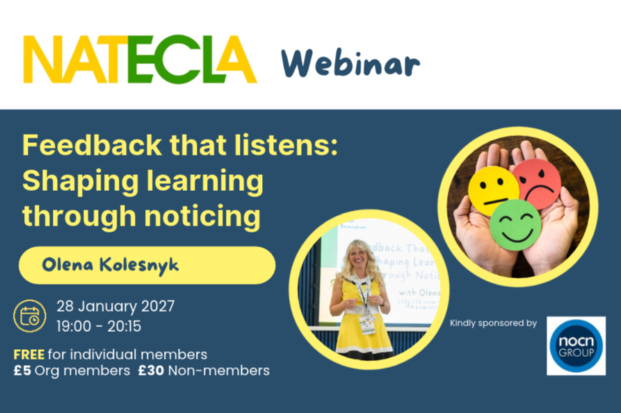 NATECLA Webinar: Feedback That Listens: Shaping Learning Through Noticing&nbsp;