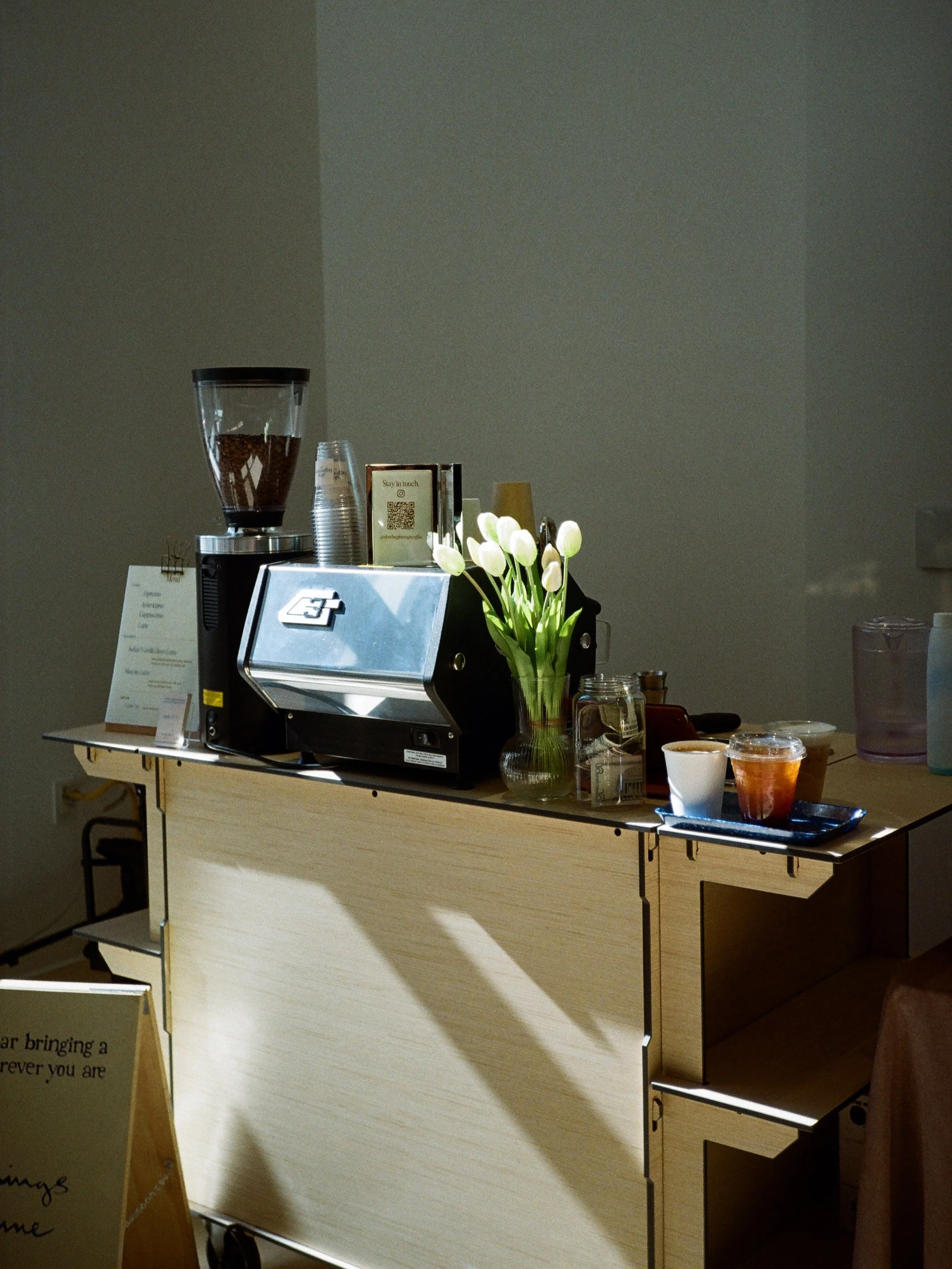 Cart set up at corporate event 