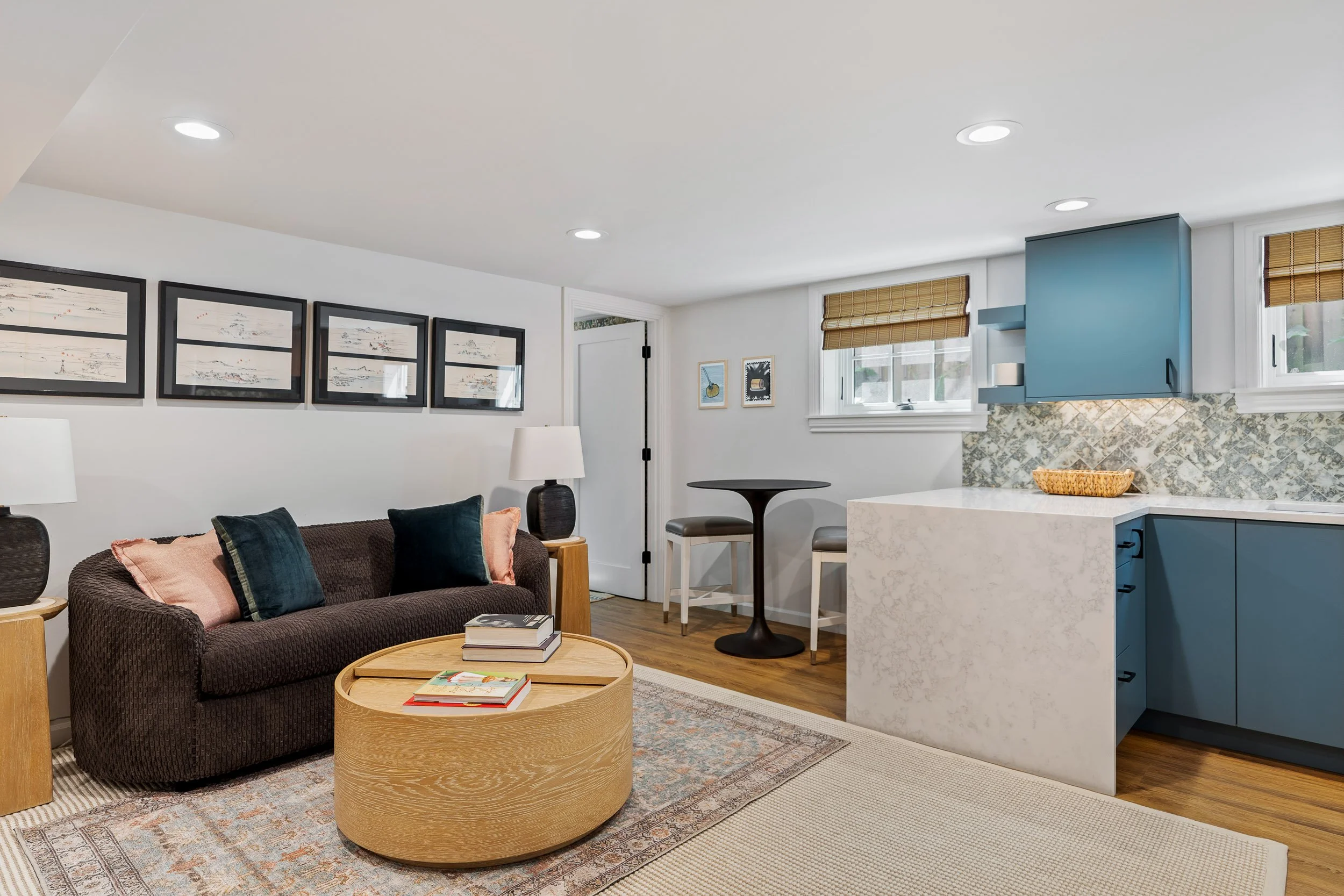Accessible basement conversion in Ravenna featuring a thoughtfully designed accessory dwelling unit with comfortable living spaces and aging-in-place features.