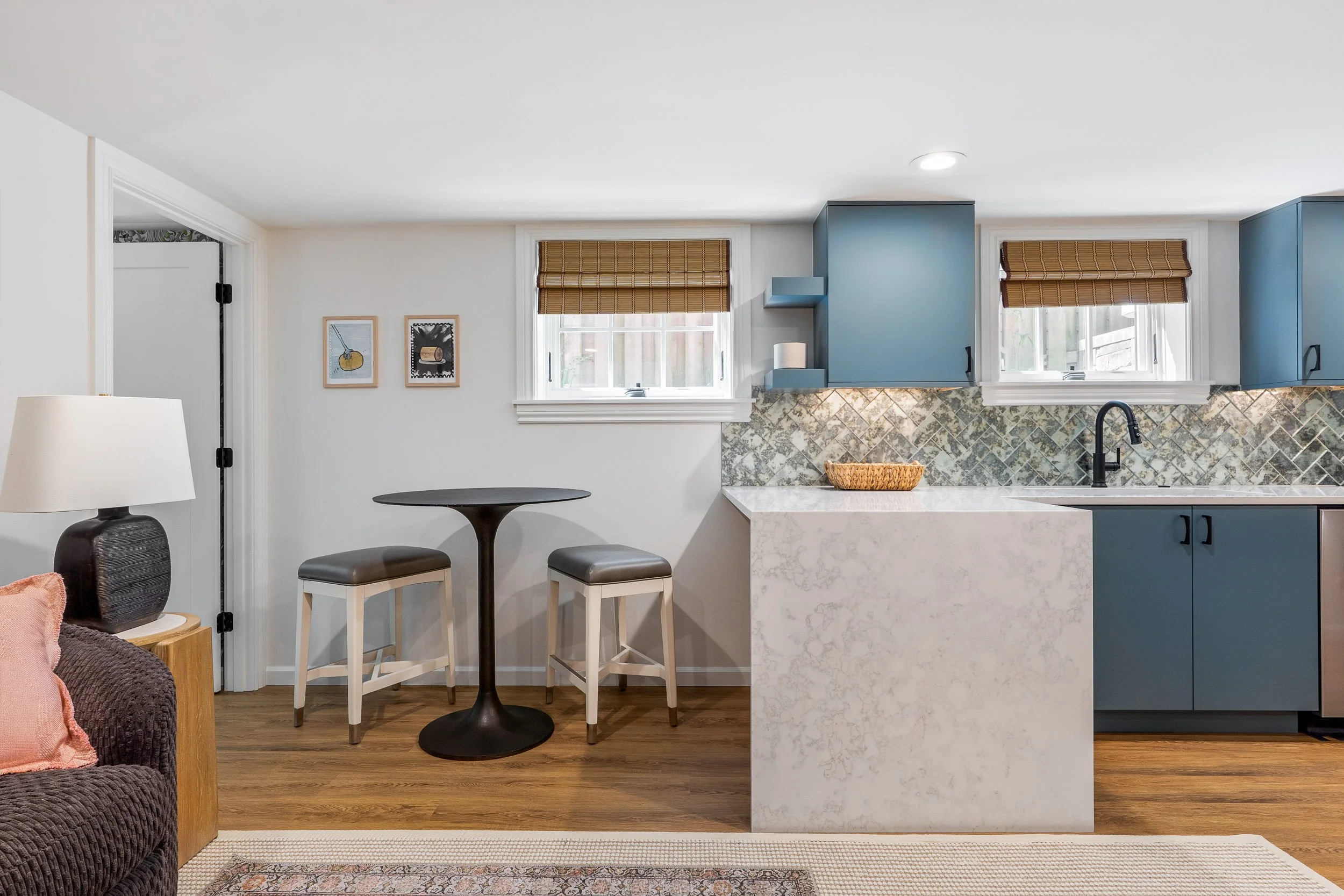 Accessible basement conversion in Ravenna featuring a thoughtfully designed accessory dwelling unit with comfortable living spaces and aging-in-place features.
