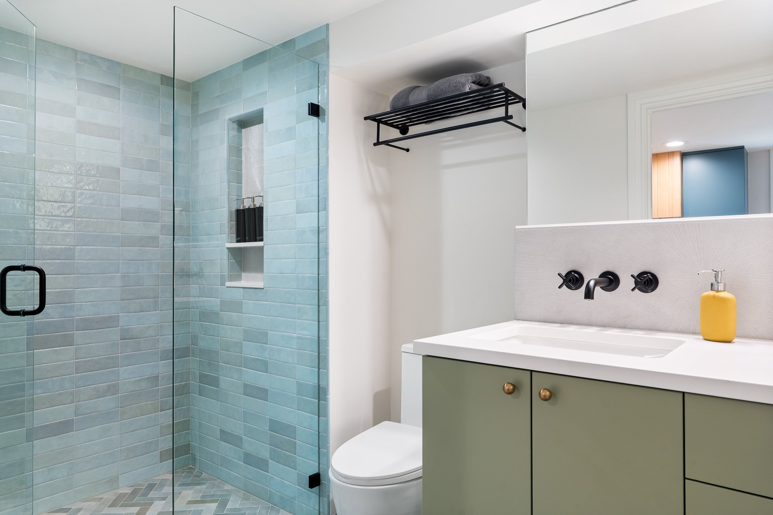 Accessible basement conversion in Ravenna featuring a thoughtfully designed accessory dwelling unit with comfortable living spaces and aging-in-place features.