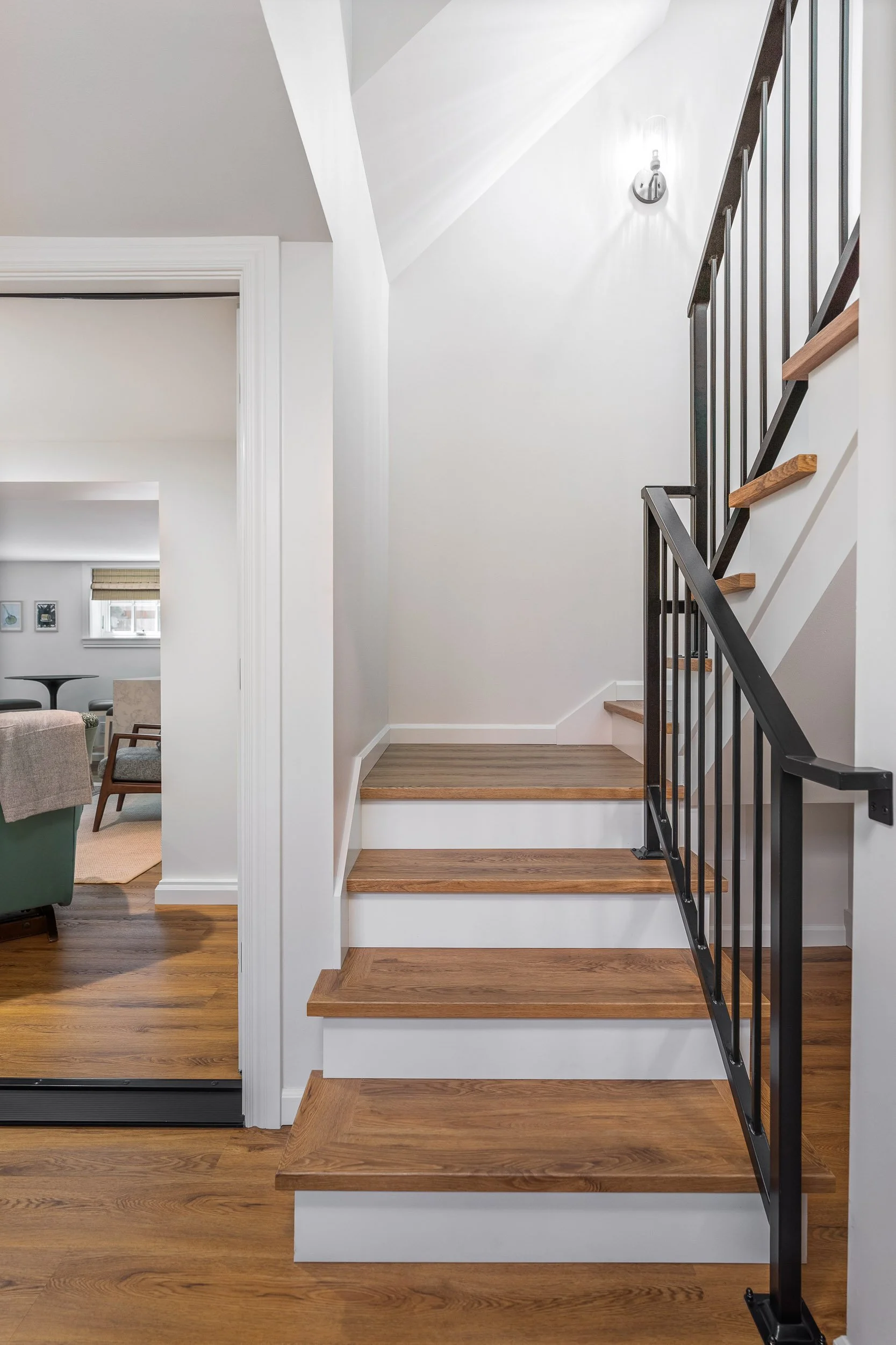 Accessible basement conversion in Ravenna featuring a thoughtfully designed accessory dwelling unit with comfortable living spaces and aging-in-place features.