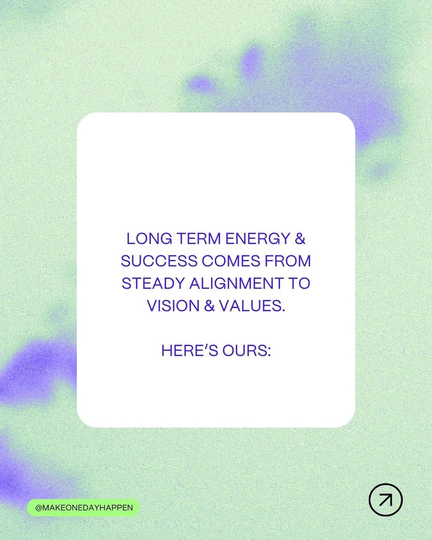 Alignment is a buzzword these days, however if you don&rsquo;t have a clear vision &amp; values then it&rsquo;s doesn&rsquo;t mean sh*t.
⠀⠀⠀⠀⠀⠀⠀⠀⠀
Your vision holds a futuristic field of energy that you&rsquo;re working towards creating while values 