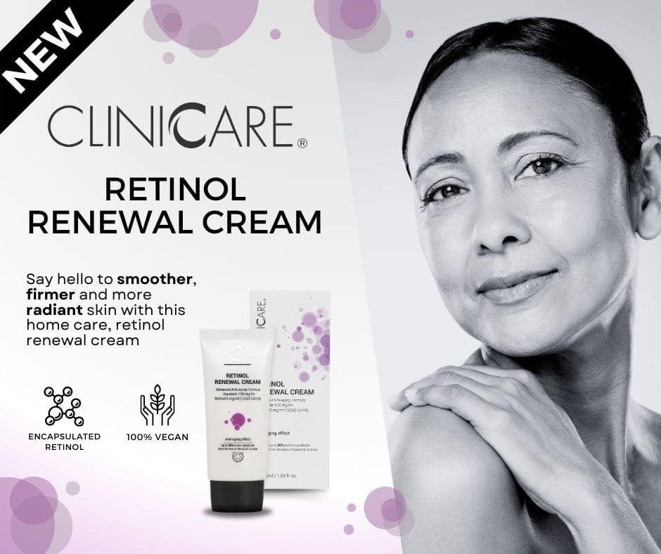 ✨NEW PRODUCT ALERT✨ 

A fantastic new product for all of you Clinicare lovers, now in stock! 

🔥INTRODUCTORY OFFER 🔥 ONLY &pound;35.00 
(RRP &pound;42.00)

The CLINICCARE Retinol Renewal Cream is the perfect day and night home care solution for com