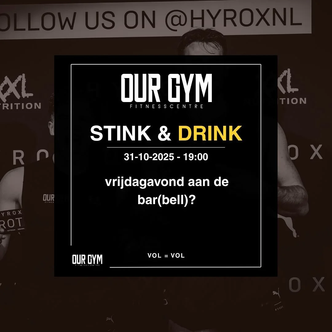 💦 STINK &amp; DRINK &ndash; EDITIE 2 💦
Vrijdag 31 oktober | 19:00
10 plekken. 1 doel: zweten tot je glimt.
Doe je best, dan drink je met de rest 🥛🧉
#StinkEnDrink #SweatRewardRepeat #JanEnBryan