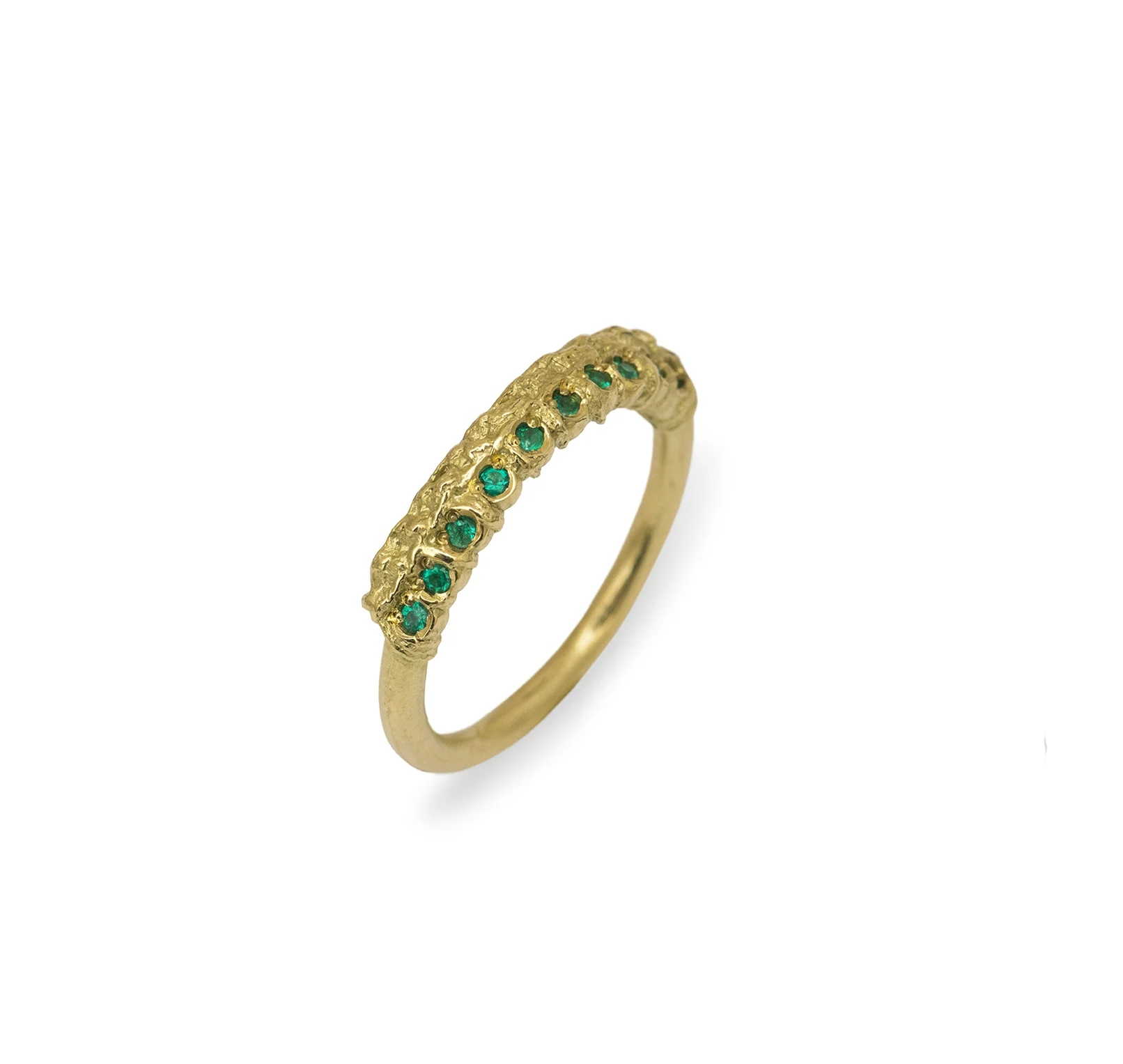 Fairtrade Gold and Emerald Decima Ring