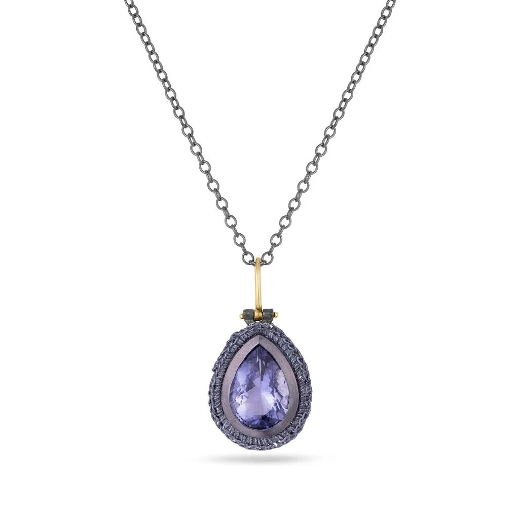 Regency Pendant – Iolite, Silver with Twilight Blue Ceramic