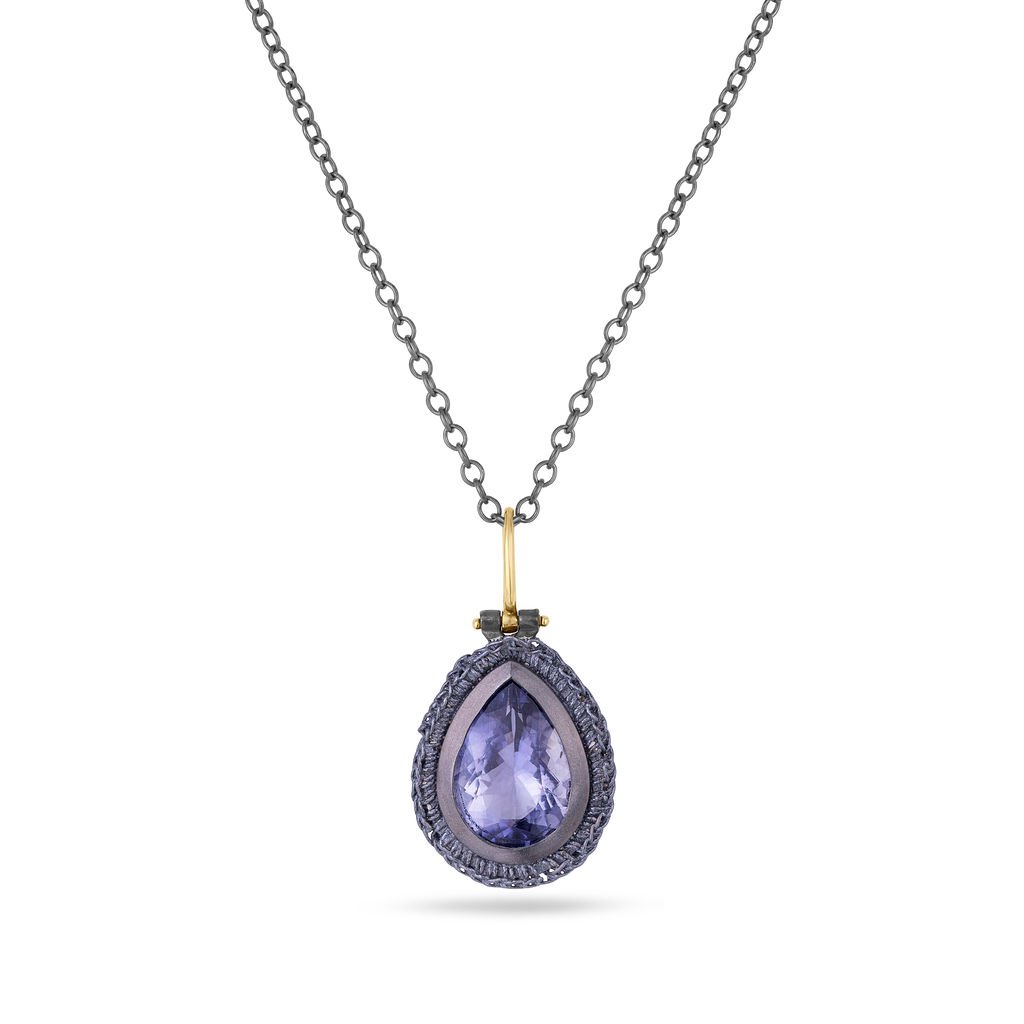 Regency Pendant Twilight Iolite on Oxidised silver chain.jpg
