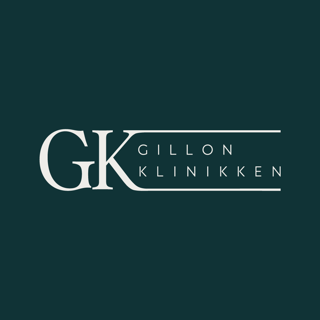 	
Logoen til Gillon Klinikken med initialene GK på en mørkegrønn bakgrunn.