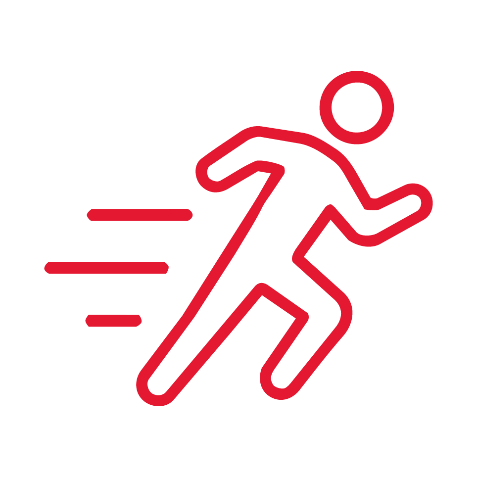Running figure representing movement patterns
