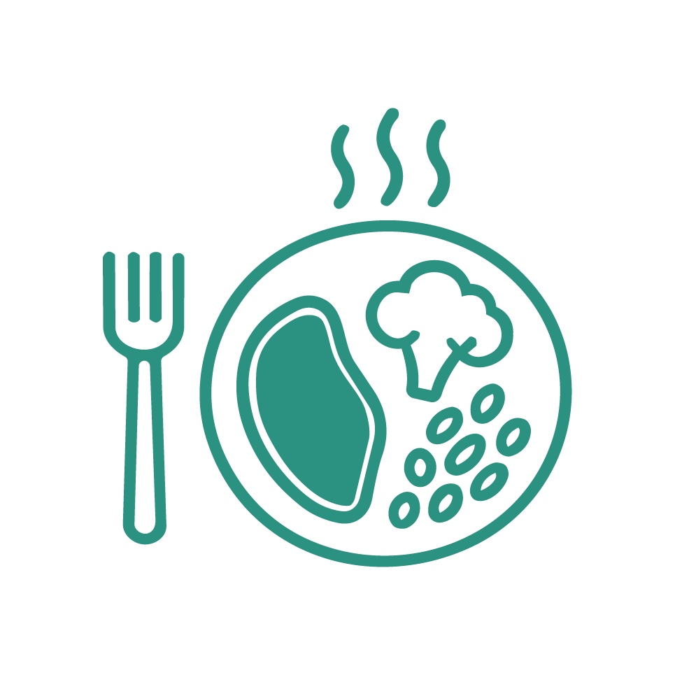 Fork and plate teal icon
