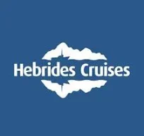Hebrides Cruises logo with a mountain and water background