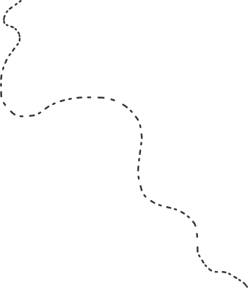 An illustration of a winding dashed path or trail.