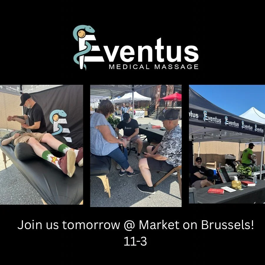 We are at the market again! Come on over to @marketonbrussels between 11 AM and 3 PM for free assessments and two dollars a minute bodywork! 

#massage #medicalmassage #eventusmassage #massagetherapy #sportsmassage #popupmassage #worcester