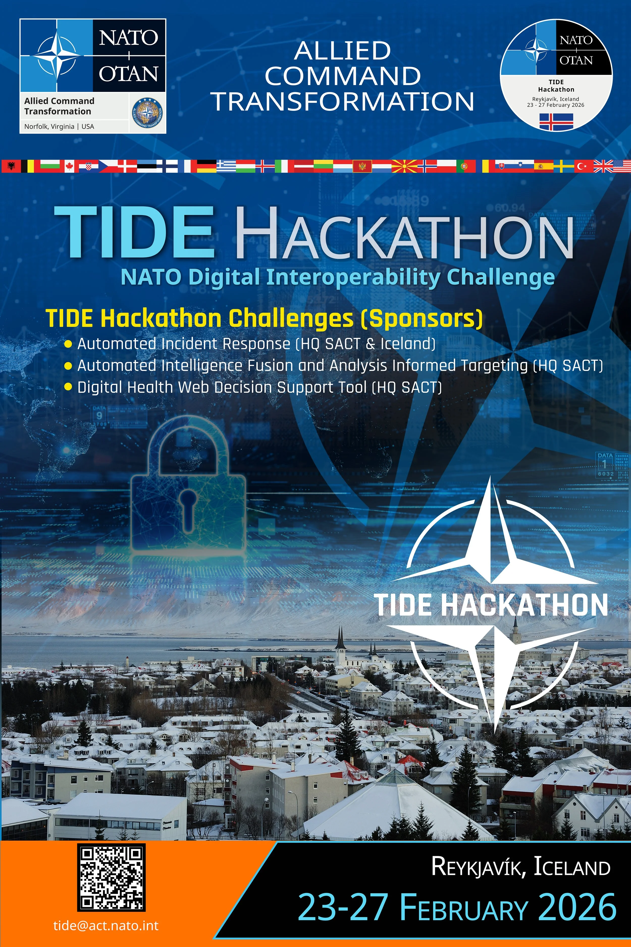 Hakkaþon NATO ACT í Mýrinni 23. til 27. febrúar