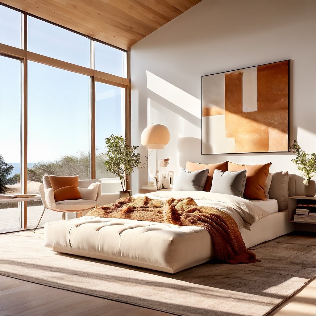 Cozy bedroom design with a view 💯👌 #conceptsbyb #interiordesign #masterbedroom #luxurylifestyle
