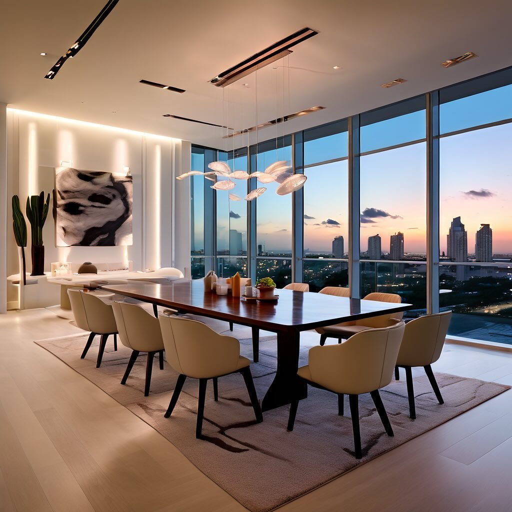 Dining table with a view.. Penthouse goals design by Concepts by b ✨ #conceptsbyb #interiordesign #designdeinteriores #luxurylifestyle