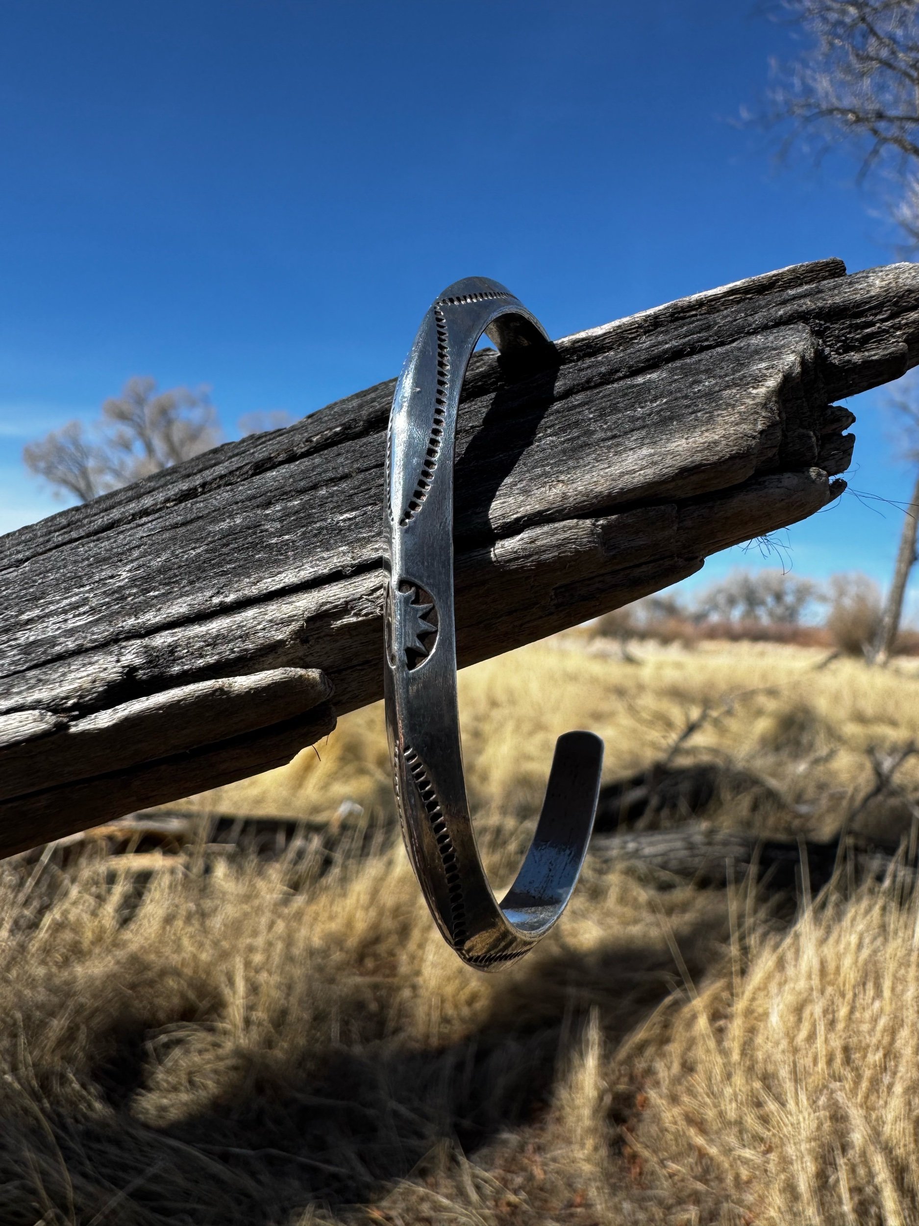 Vintage Sterling Silver Carinated Cuff