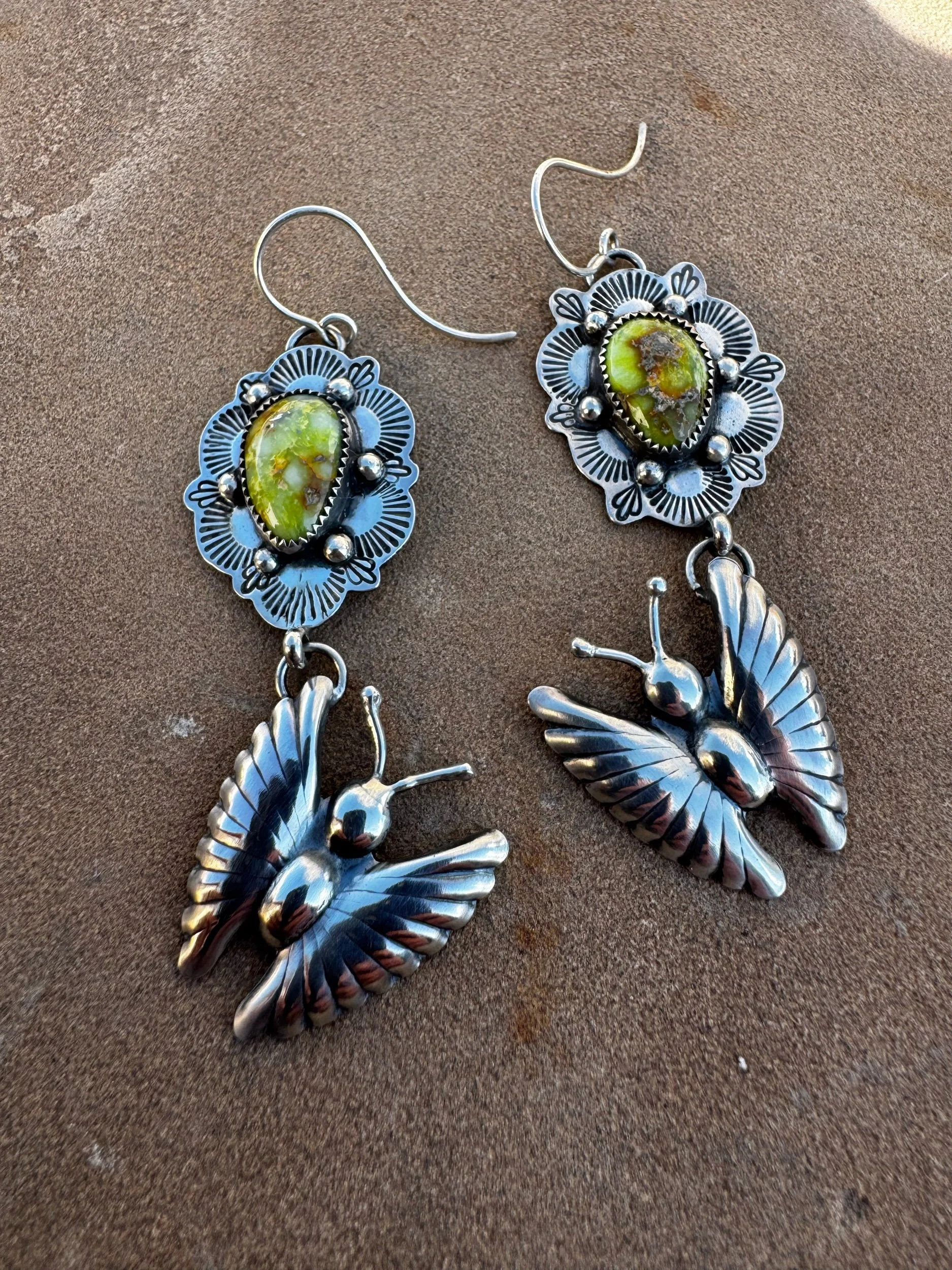 Mariposa Stamped Dangle Earrings