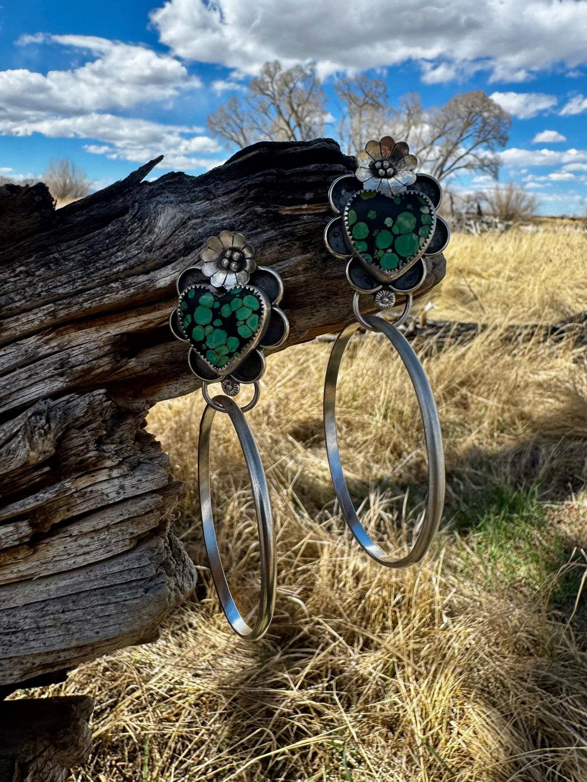 Hubei Turquoise Heart Hoops