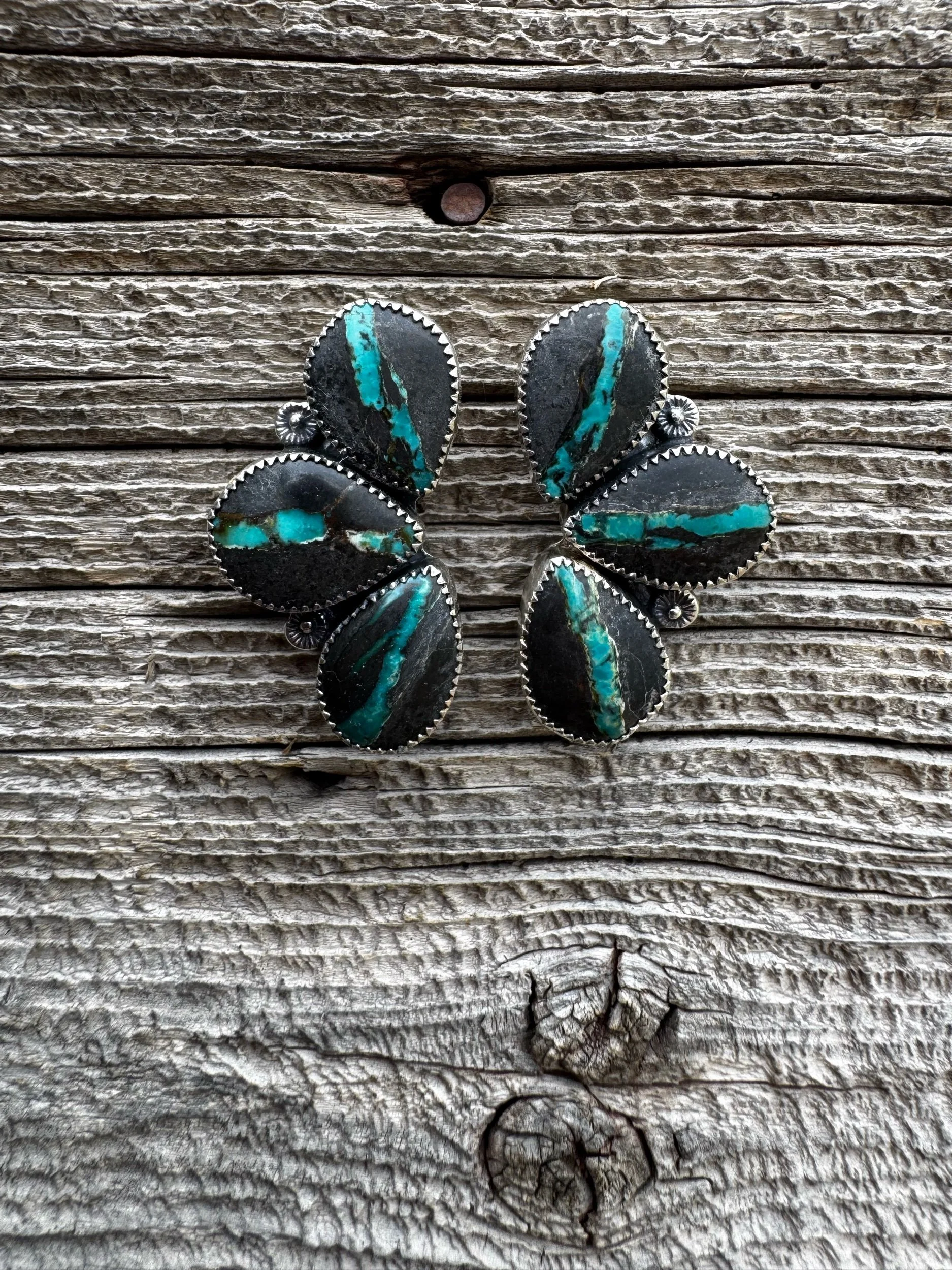 The Marsha Earrings-Ribbon Turquoise