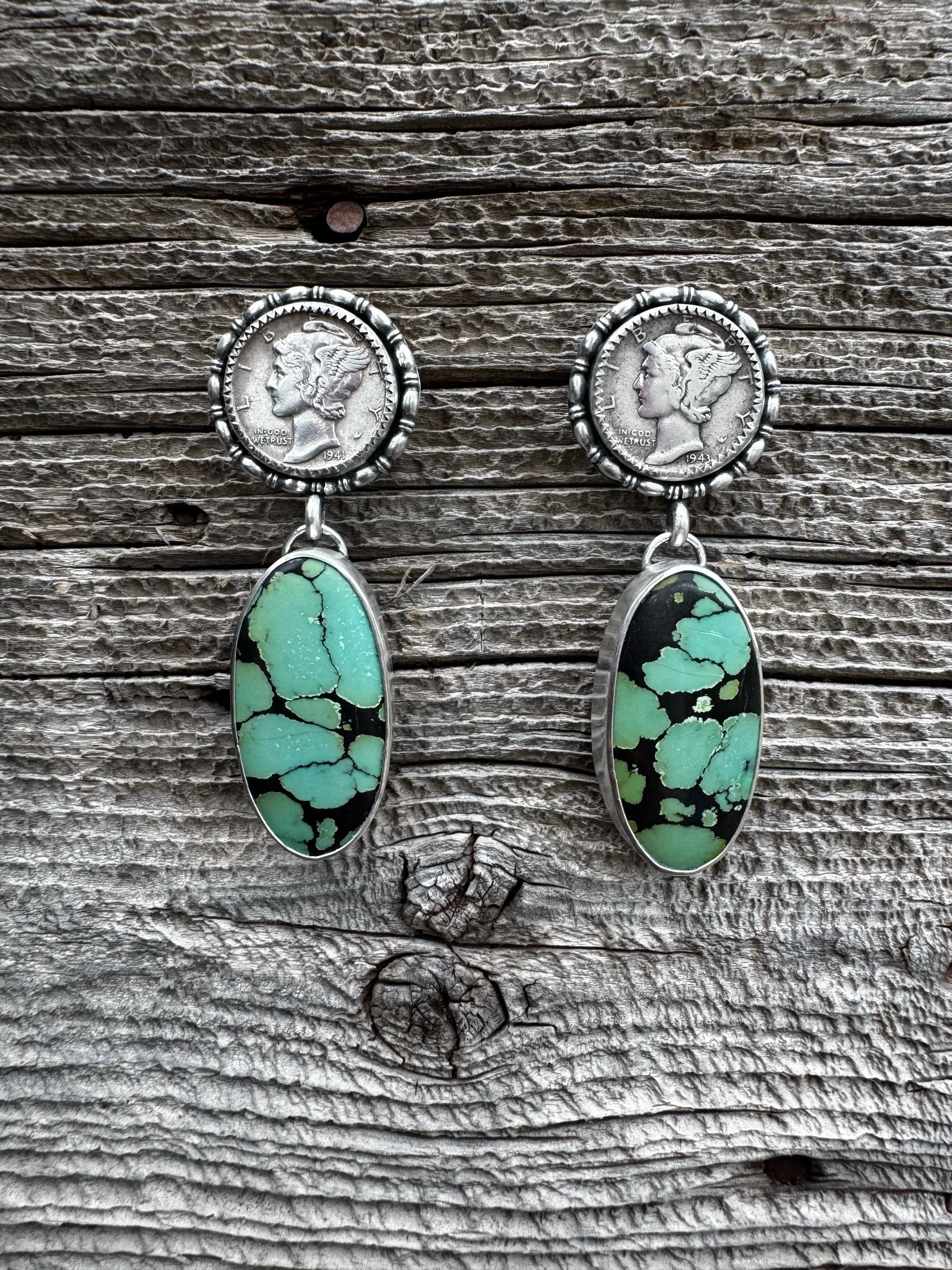 The Mercury Earrings-Cloud Mountain Turquoise