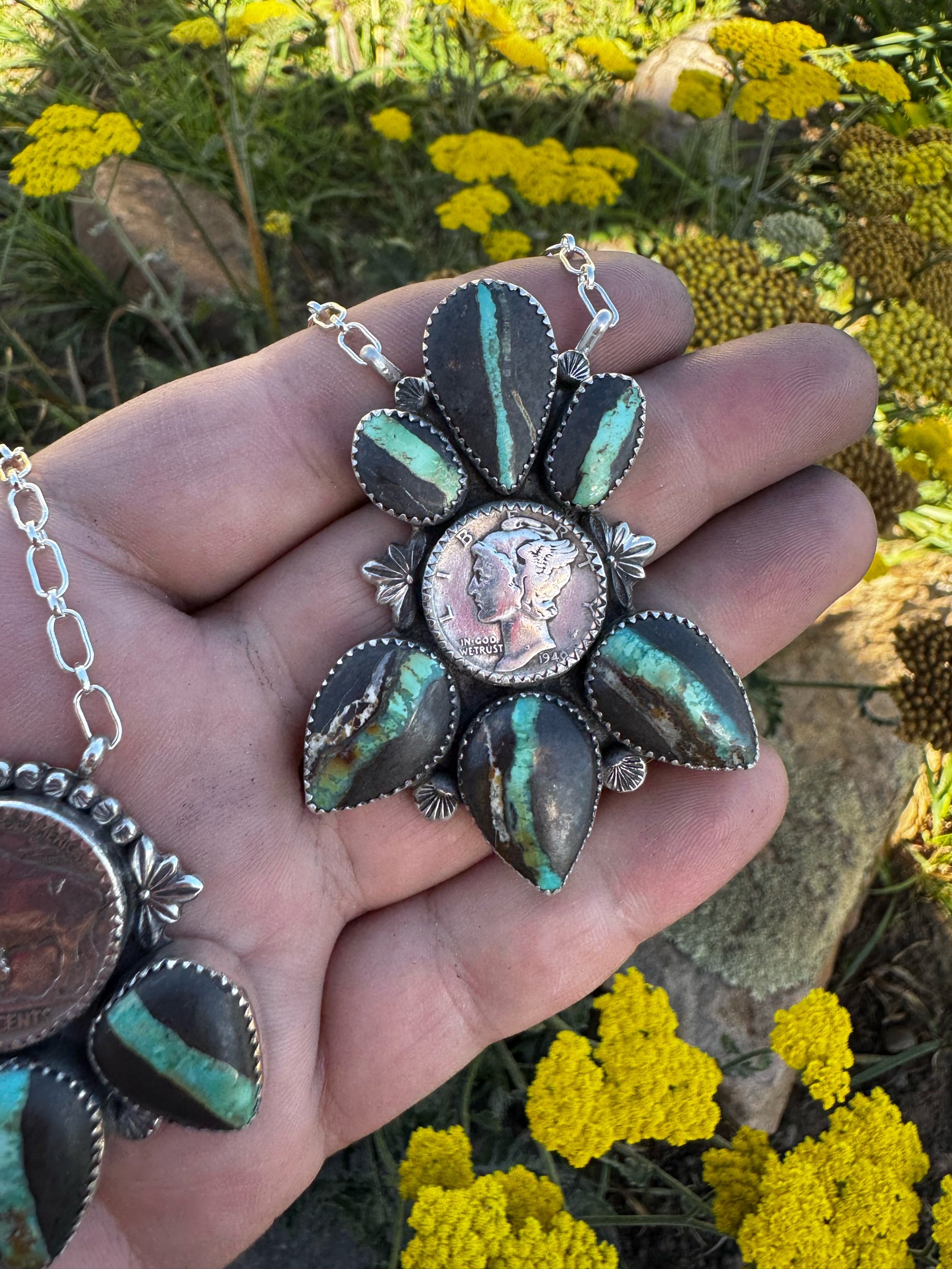 The Gillian Necklace-Ribbon Turquoise