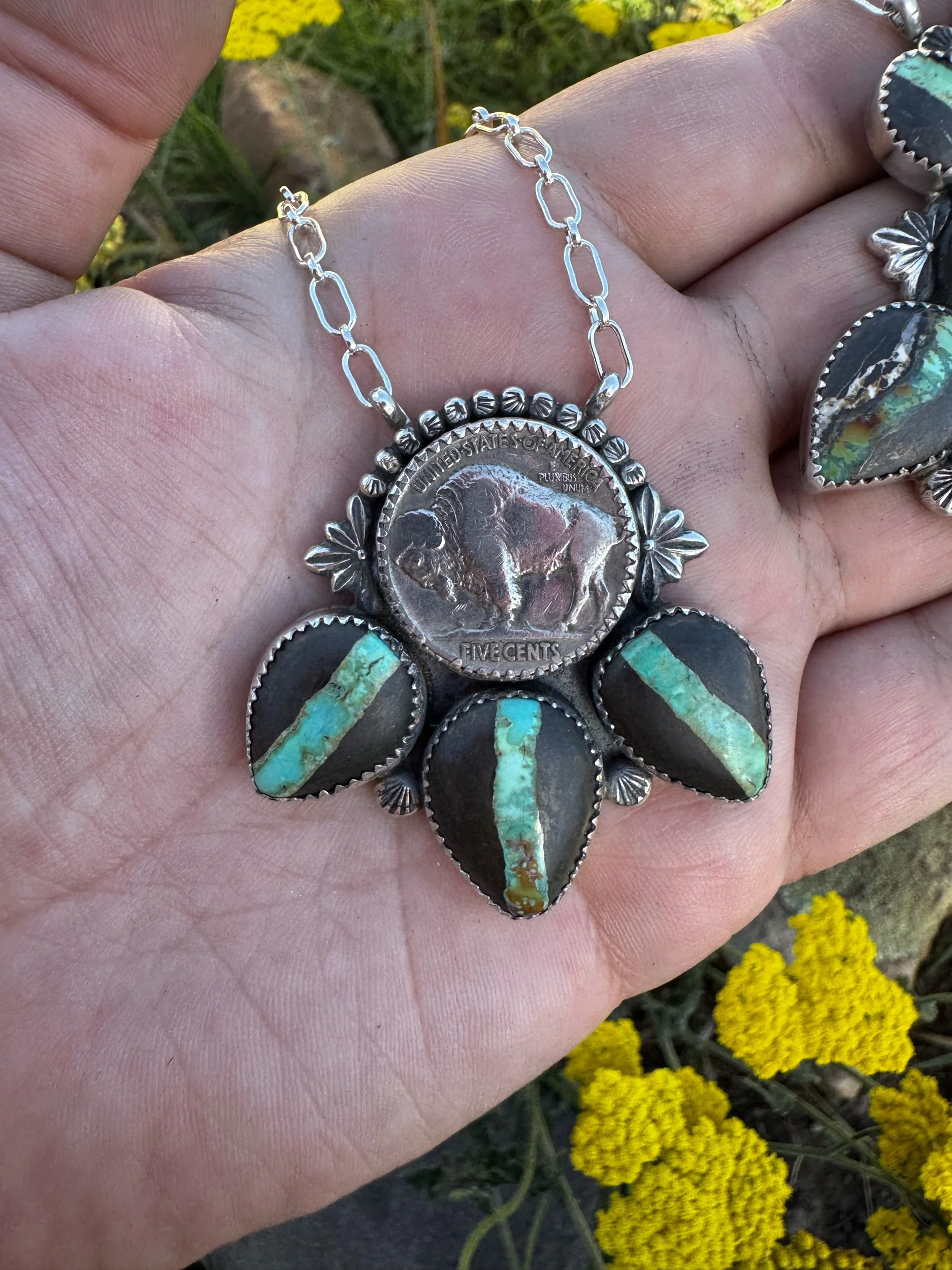 The Nora Necklace-Ribbon Turquoise