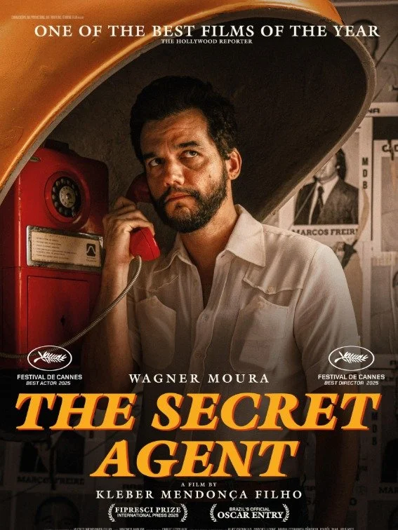 Screening tomorrow, 30 August 
The Secret Agent 
7pm Civic, Holmfirth &pound;5
Dir. Kleber Mendon&ccedil;a Filho, Brazil 2025 160mins 12 
Golden Globe Best Foreign Film Biting social commentary in brilliantly crafted, visually rich political neo-noir