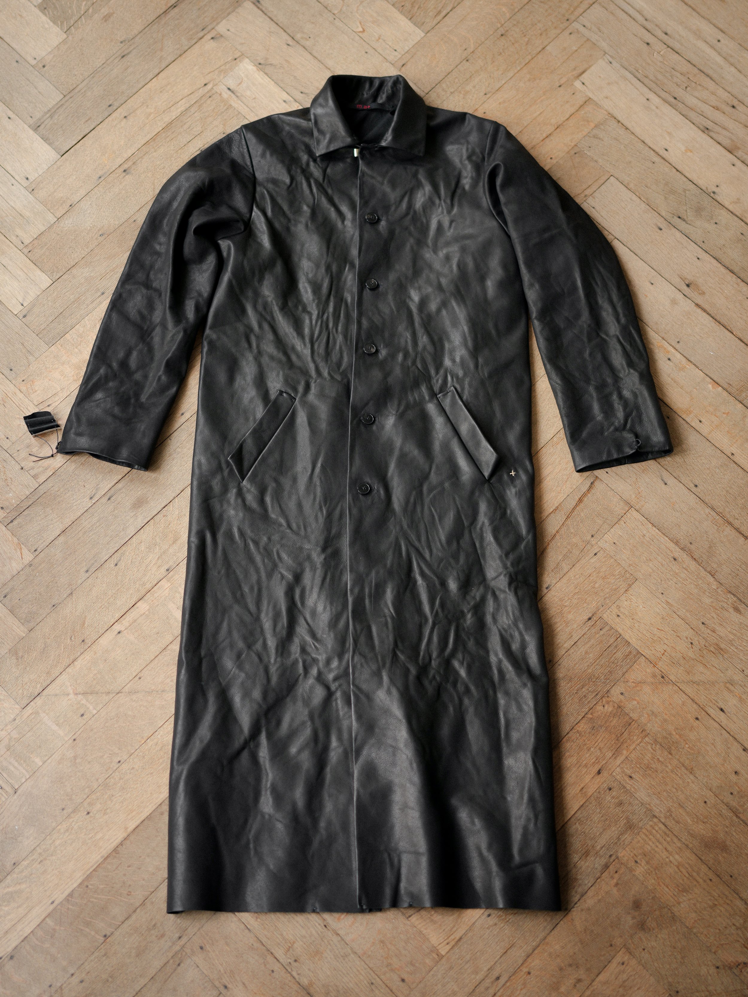 M.A+ Fitted Cow Leather Coat