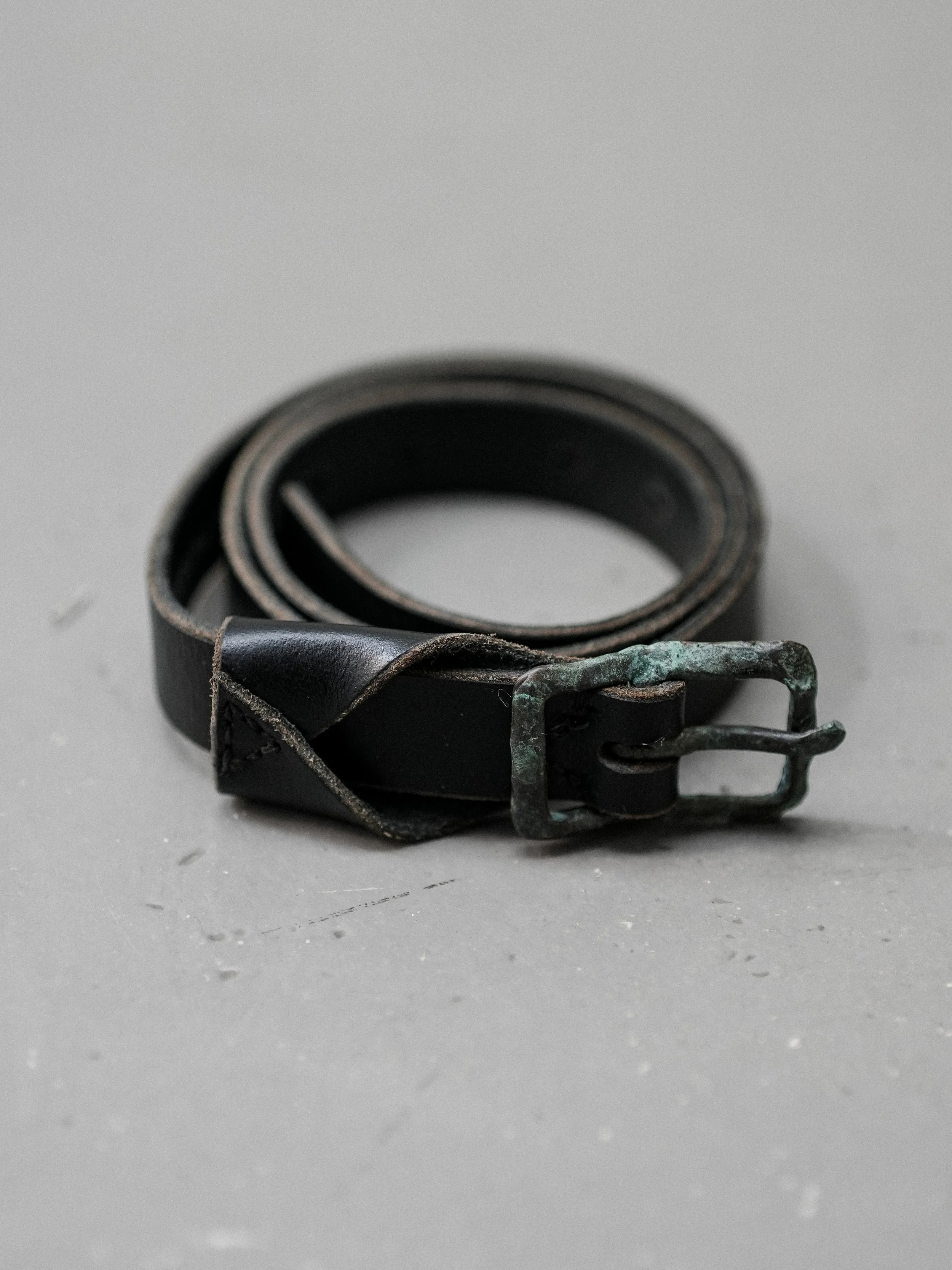 P.R. Patterson Hand Cast Patina Bronze Buckle Belt