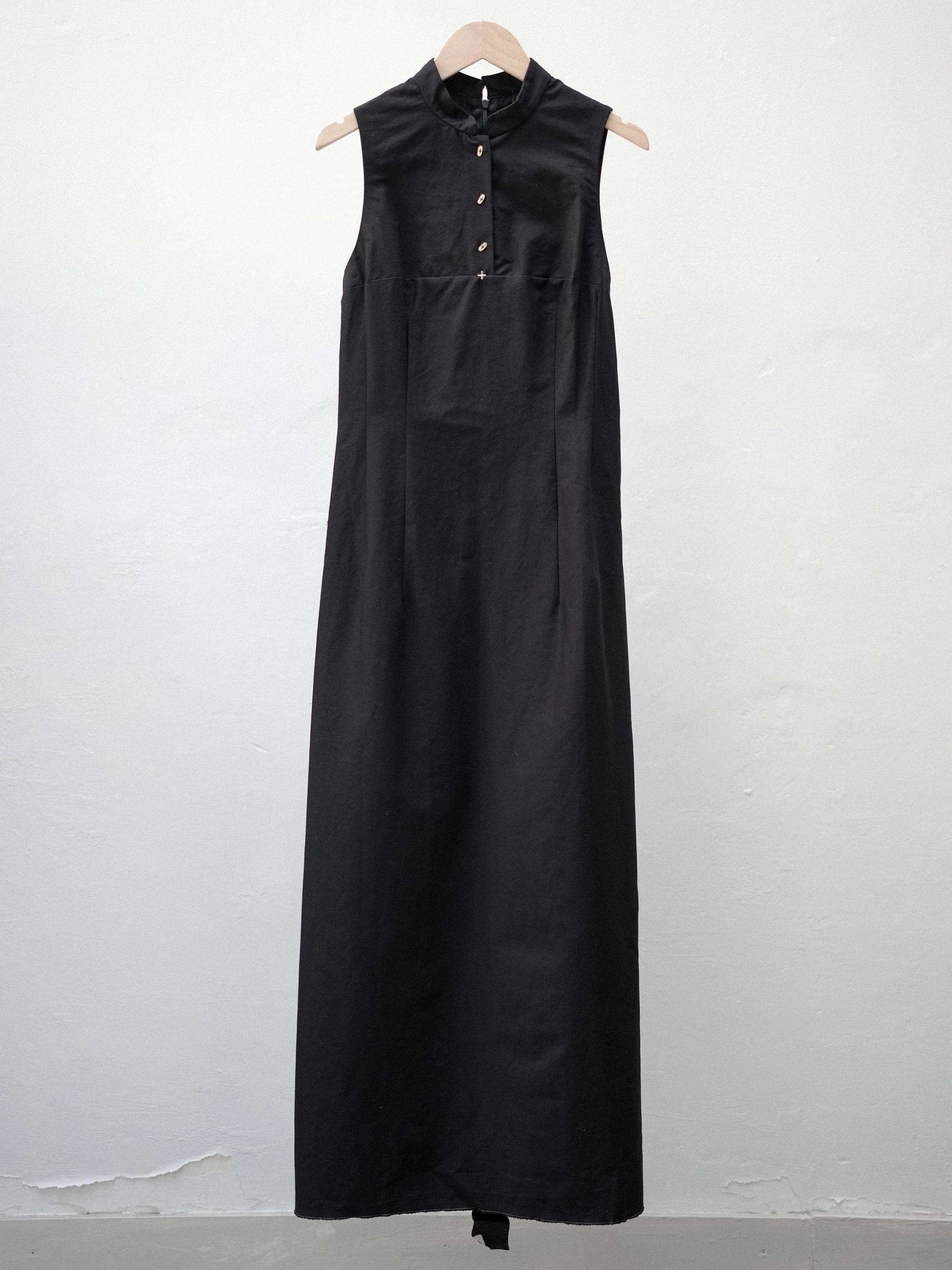 m.a+ Long Sheath Dress with SIlver Buttons
