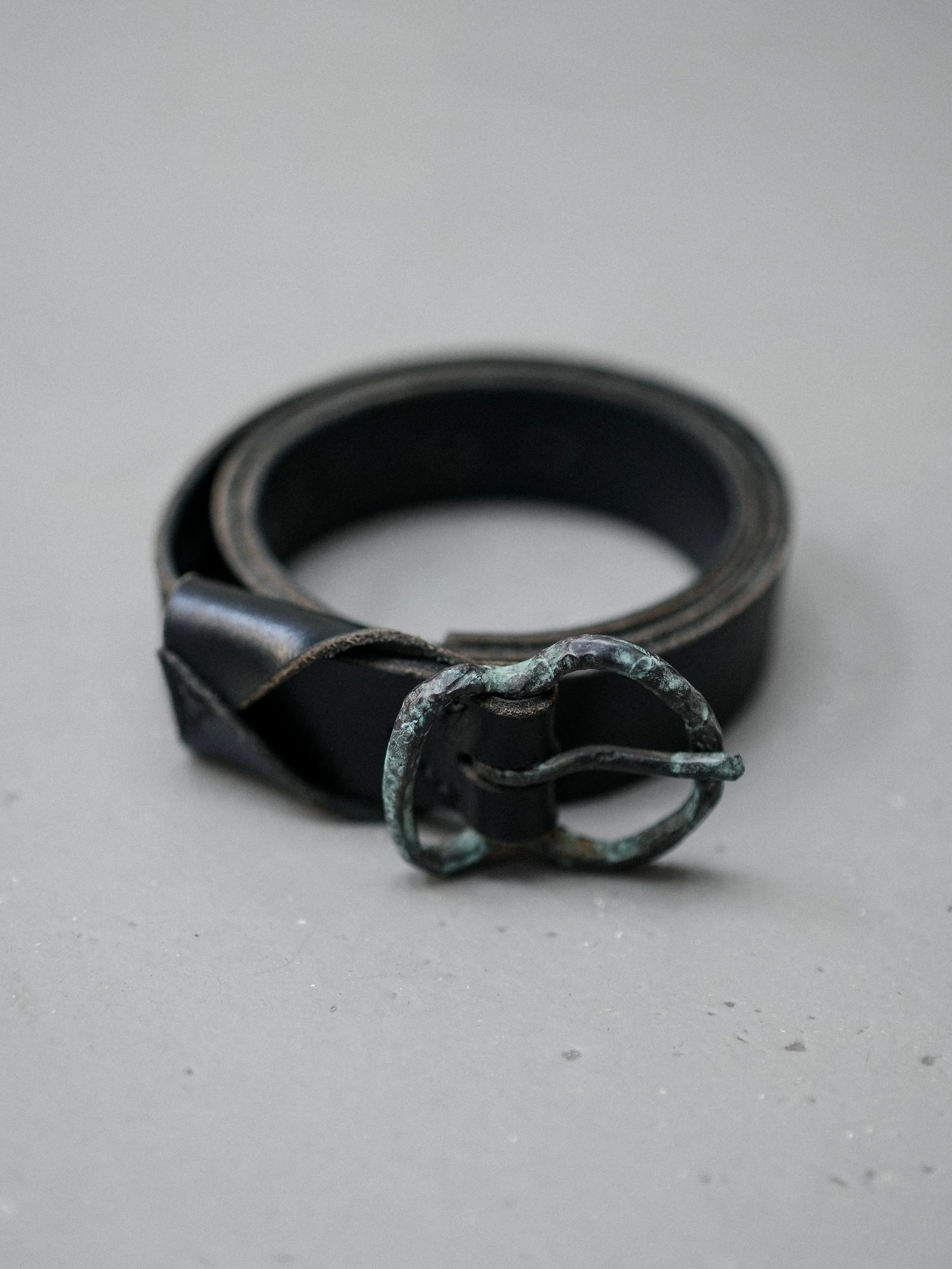 P.R. Patterson Hand Cast Patina Bronze Buckle Belt