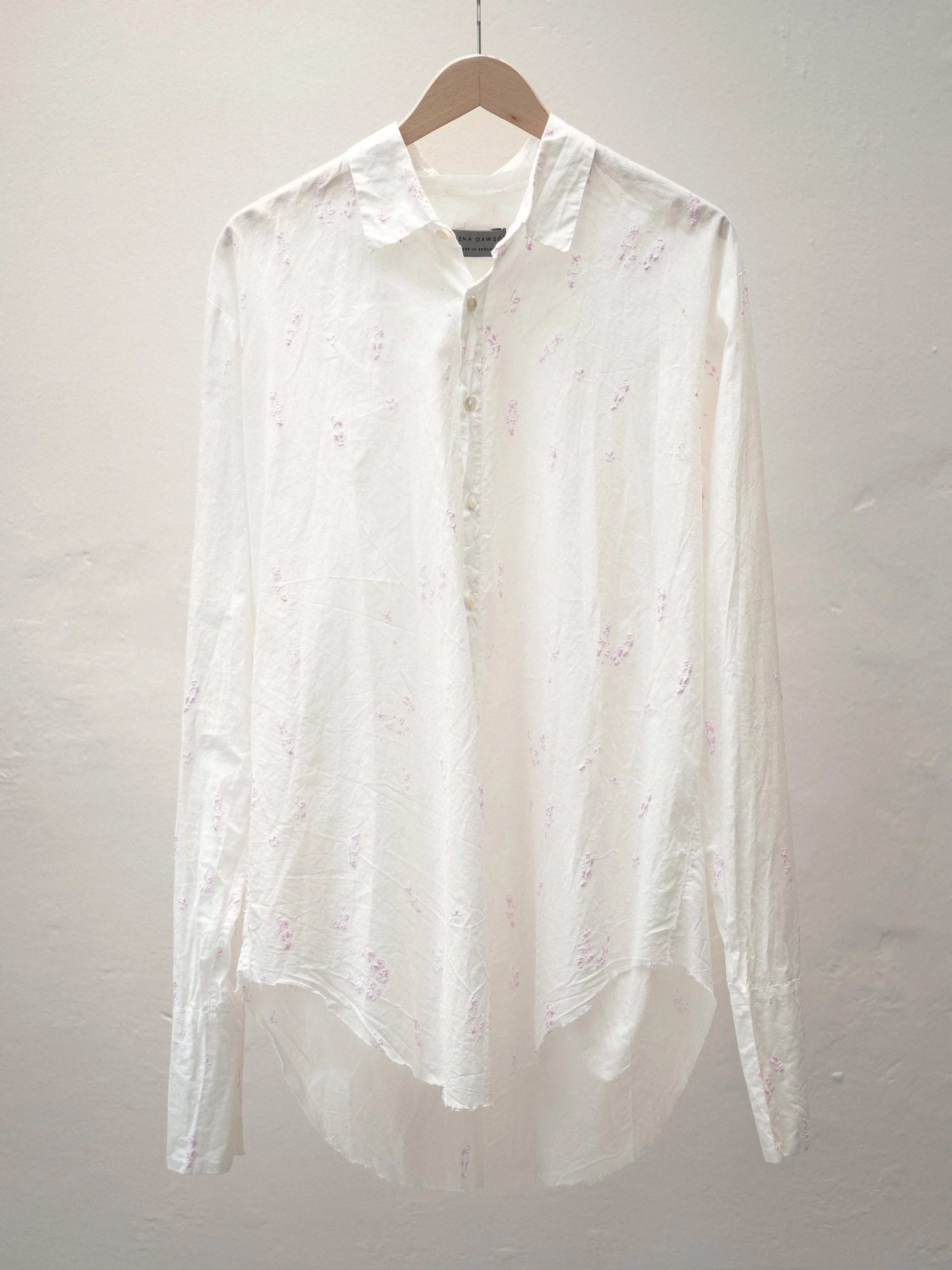 Elena Dawson Long Shirt with Pink Print