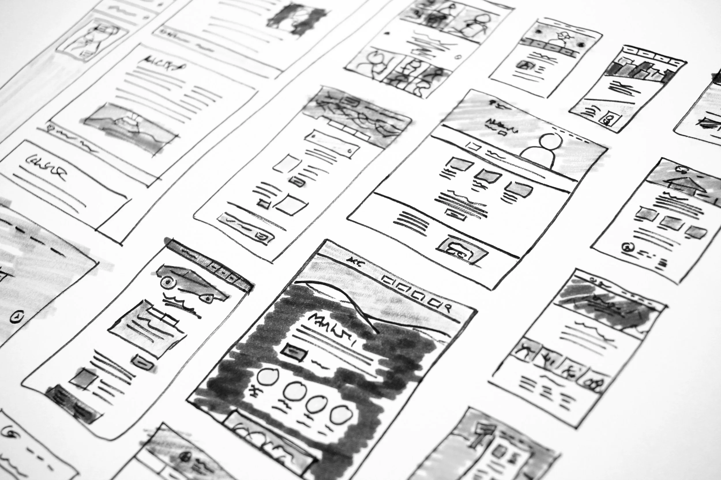 Hand drawn framework for mini website