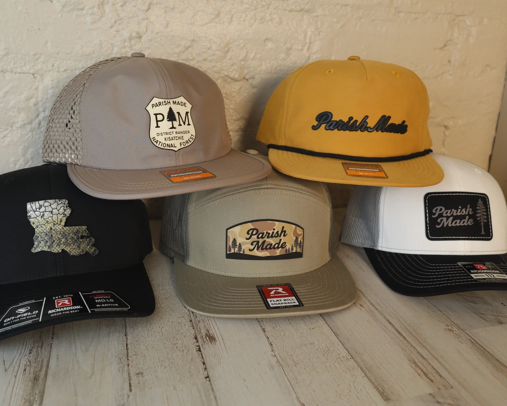 New custom Richardson hats in stock! We don't like having a hat that everyone else has. So, all these are one of one originals. Get yours before somebody else snatches it up.