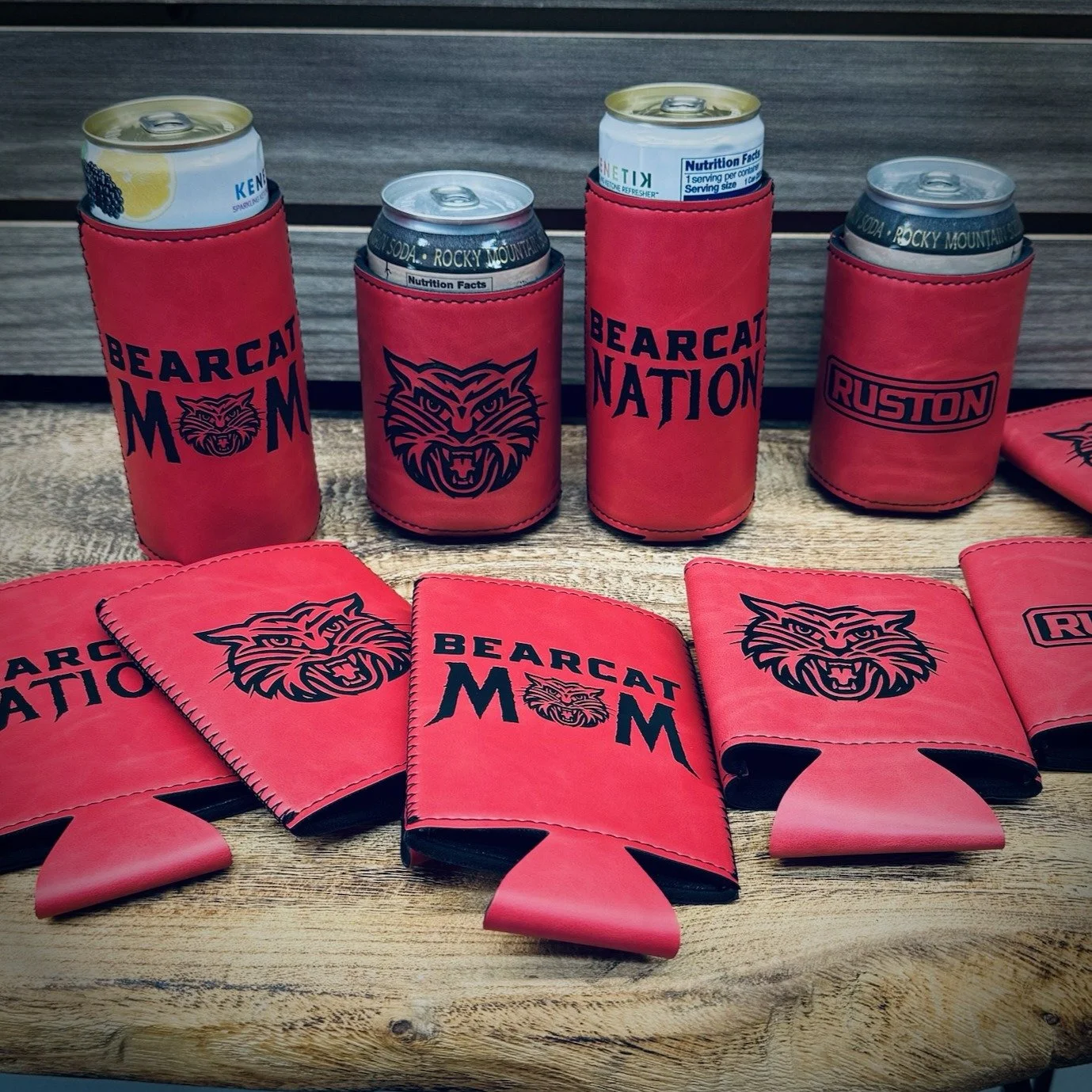 Just made some new premium koozies for the Bearcat Nation. 
Contact us to get your own customized promo products for your team or event!