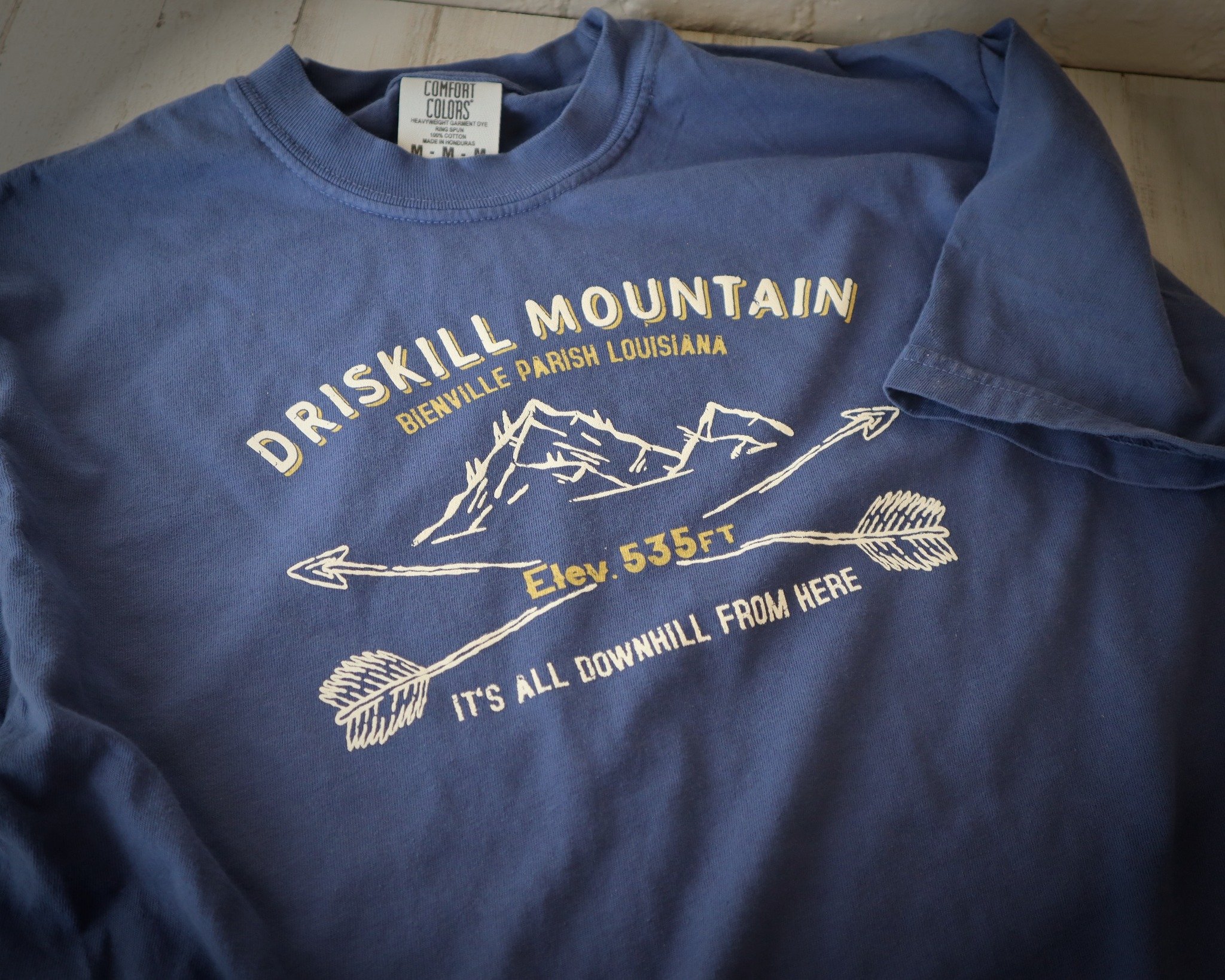 We just printed our final run of the spring Driskill Mountain shirt design. This is a limited print run for in-store only. 
Our new summer Driskill Mountain shirt is coming soon! ⛰️