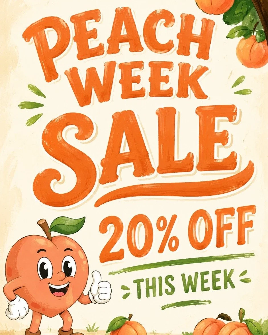 It&rsquo;s Peach Week, so we&rsquo;re making it a little sweeter.
Enjoy 20% off this week only on gift shop favorites, souvenirs, tees, bags, and more. Come see us while the peaches are out and the @lapeachfest sale is on.
Sale from 6/1 - 6/6